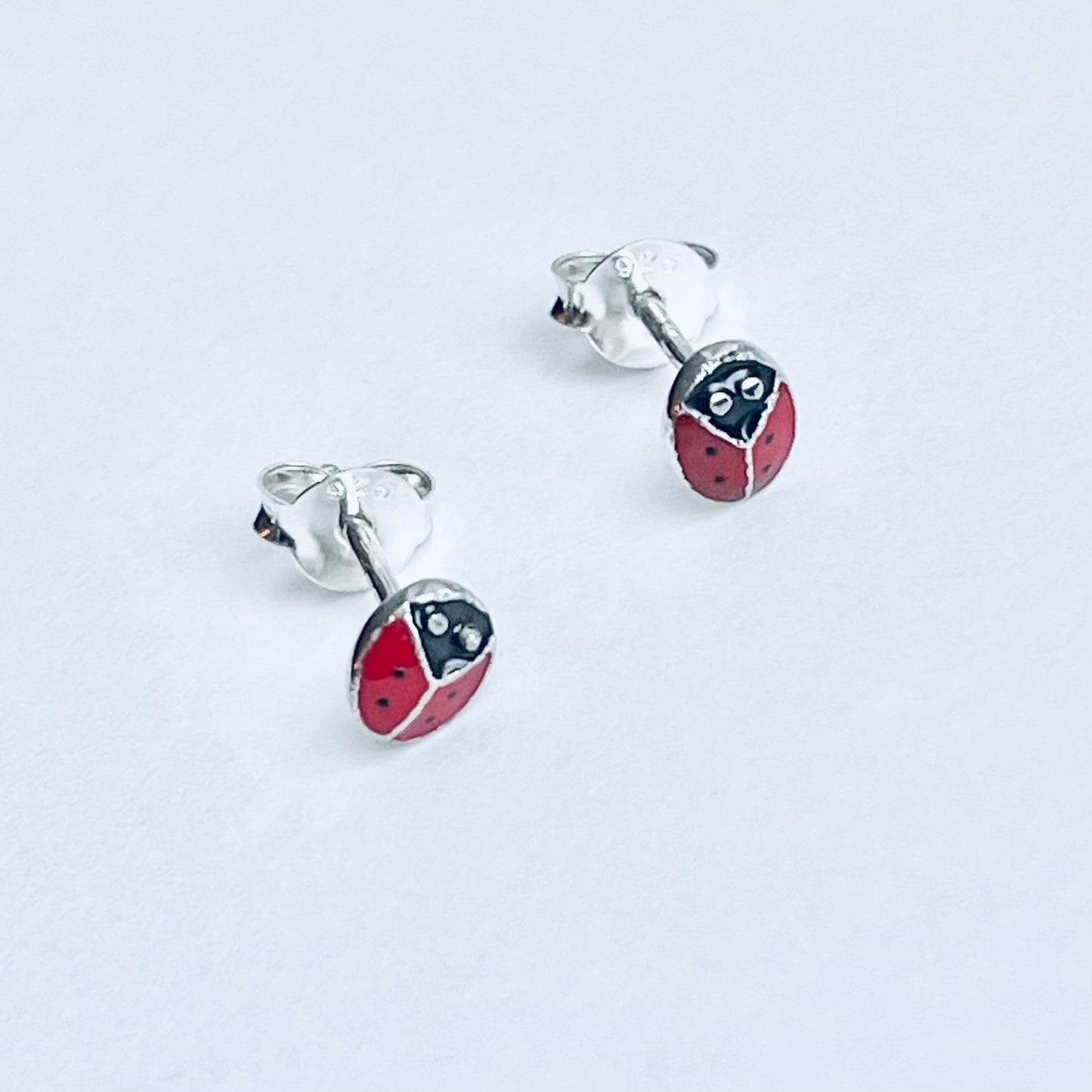 Sterling Silver Little Ladybug Stud Earring, Spirit Bugs, Silver Earrings, Insects