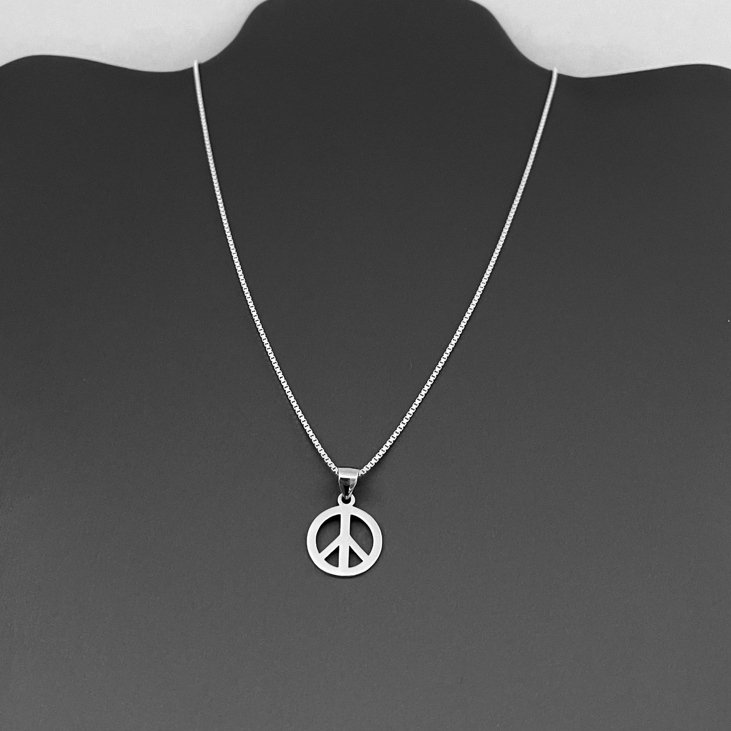 Sterling Silver Unisex Peace Necklace, Silver Necklaces, Love Chains