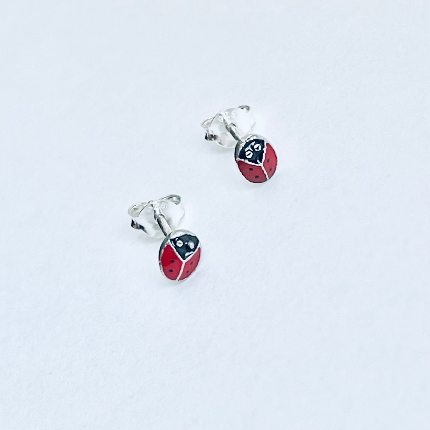 Sterling Silver Little Ladybug Stud Earring, Spirit Bugs, Silver Earrings, Insects