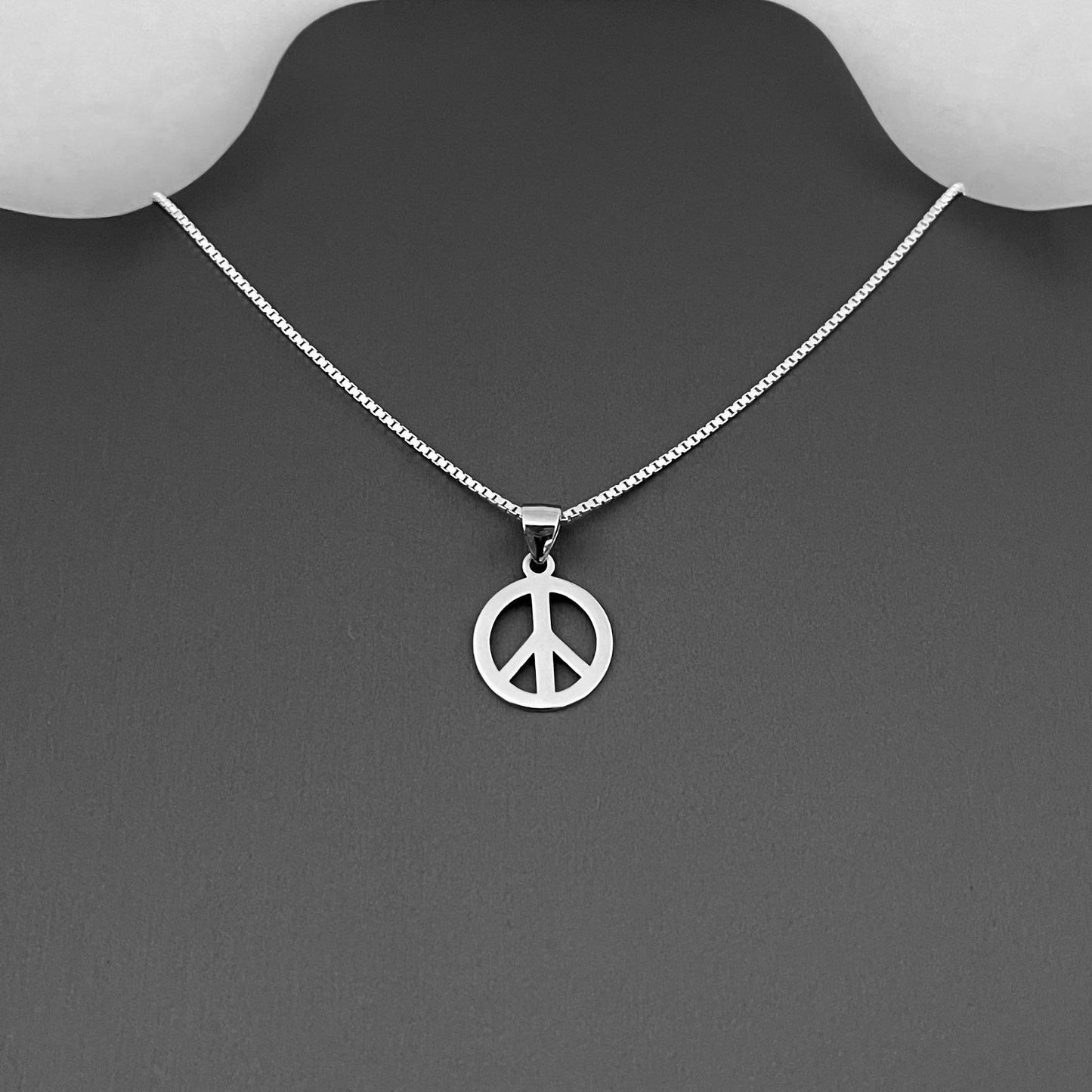 Sterling Silver Unisex Peace Necklace, Silver Necklaces, Love Chains