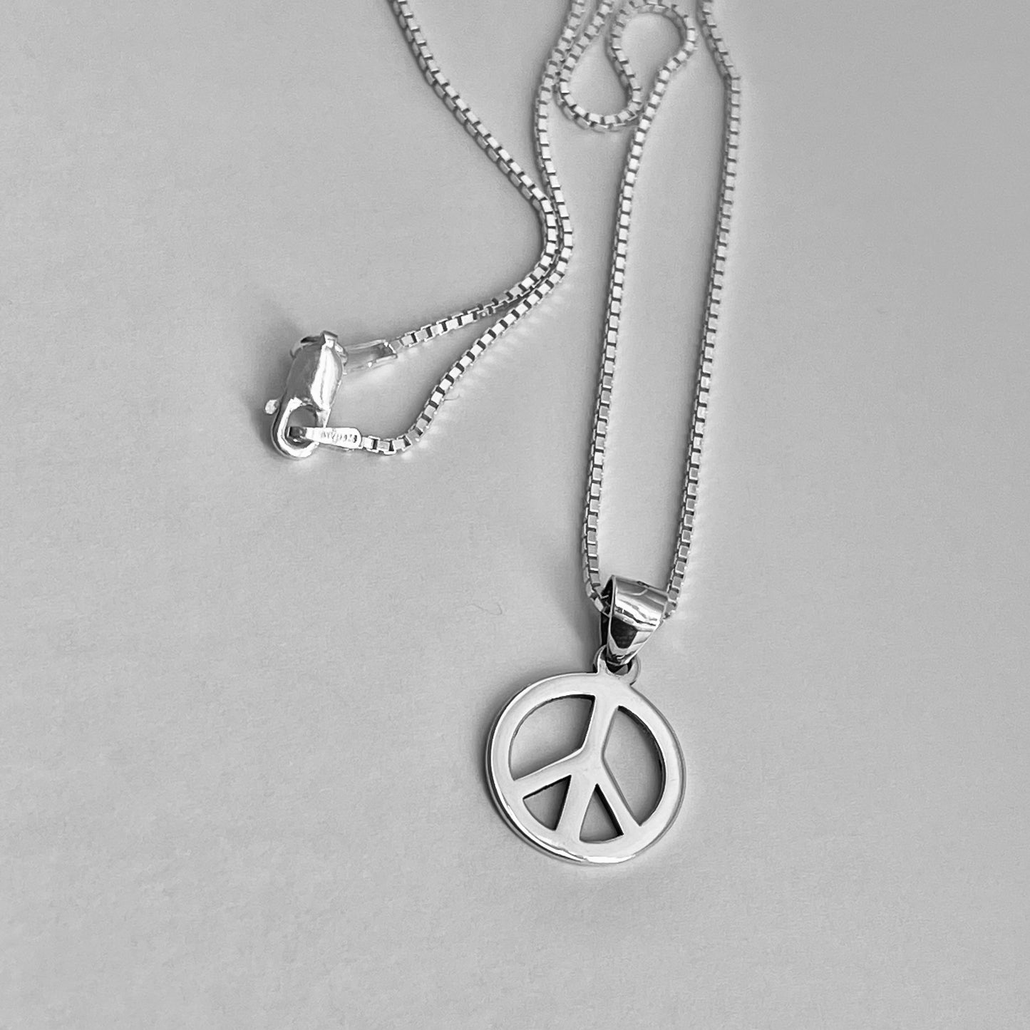 Sterling Silver Unisex Peace Necklace, Silver Necklaces, Love Chains