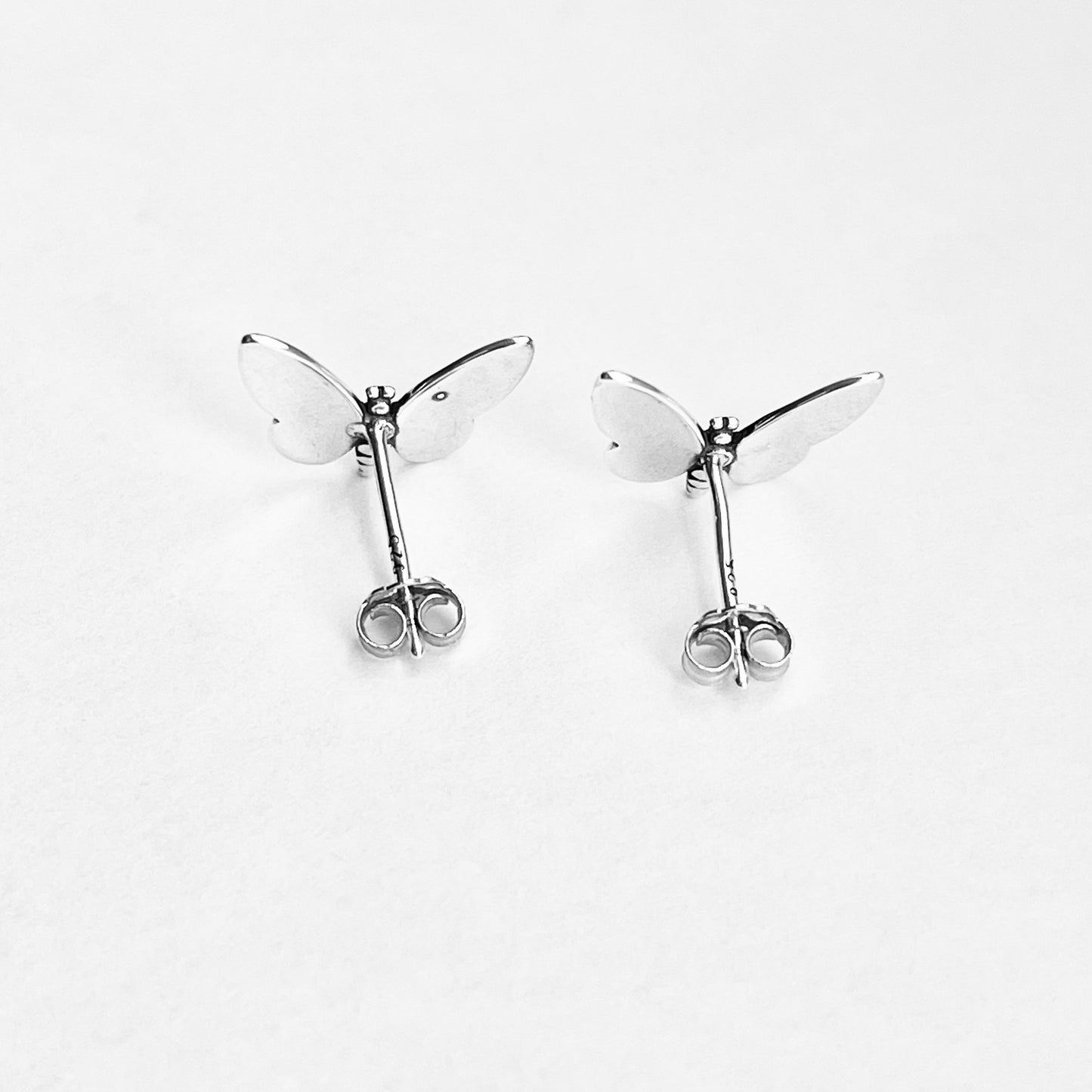 Sterling Silver Large Butterfly Stud Earrings | Statement Spirit Insect Bug Earring