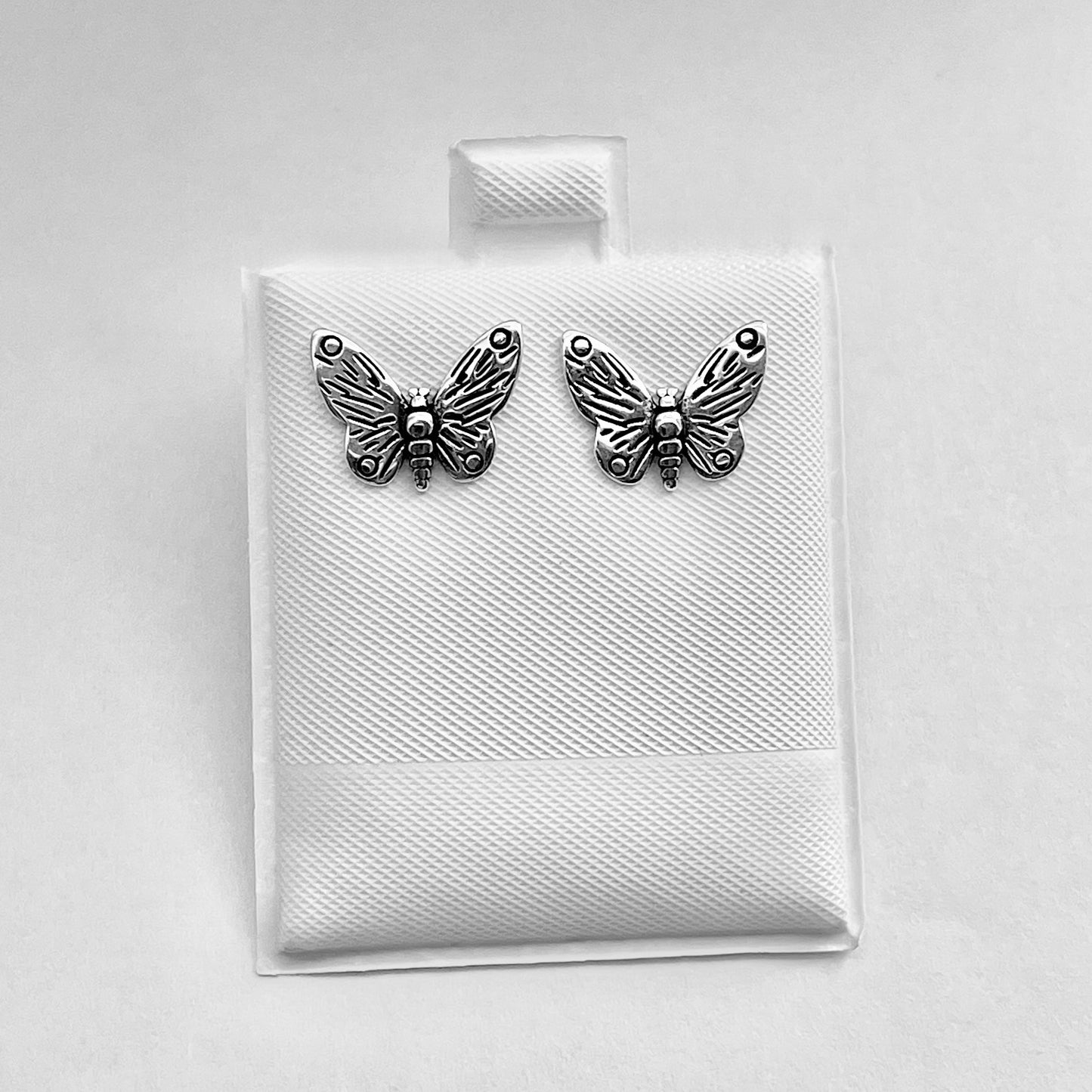 Sterling Silver Large Butterfly Stud Earrings | Statement Spirit Insect Bug Earring