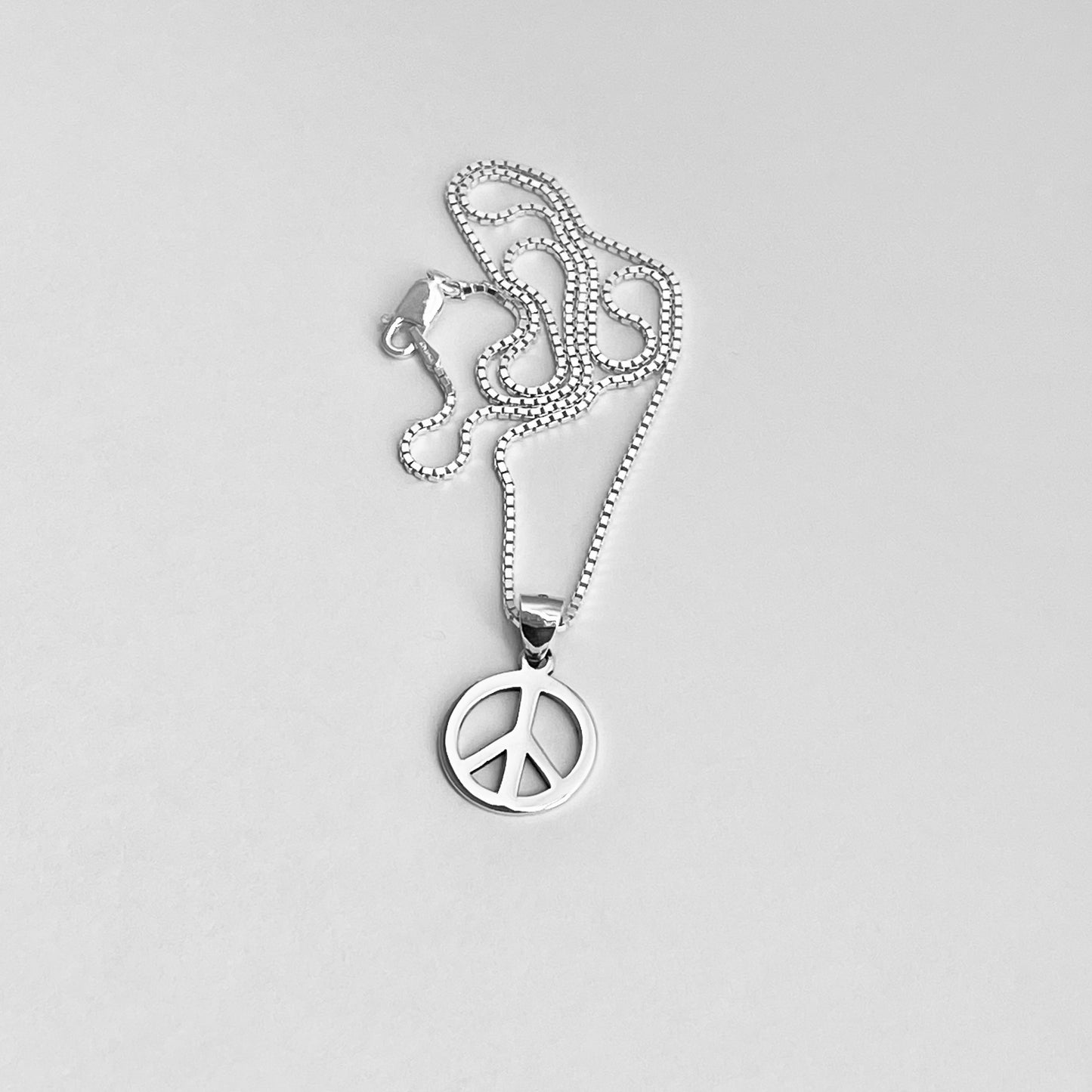 Sterling Silver Unisex Peace Necklace, Silver Necklaces, Love Chains