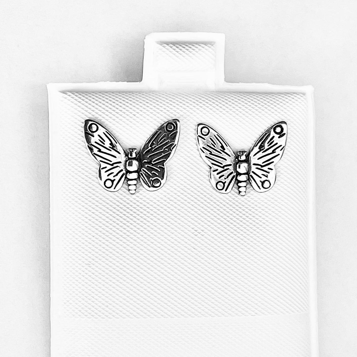 Sterling Silver Large Butterfly Stud Earrings | Statement Spirit Insect Bug Earring
