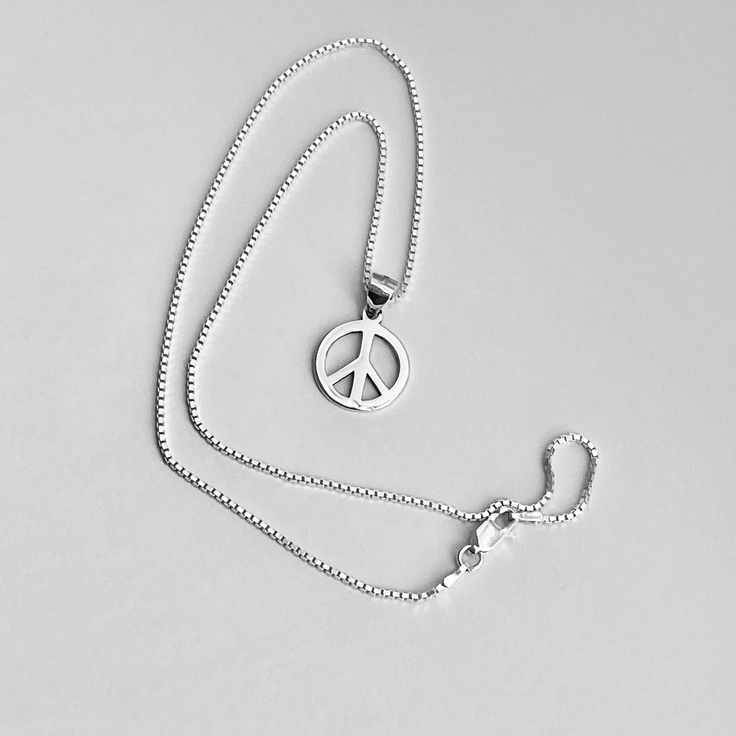 Sterling Silver Unisex Peace Necklace, Silver Necklaces, Love Chains