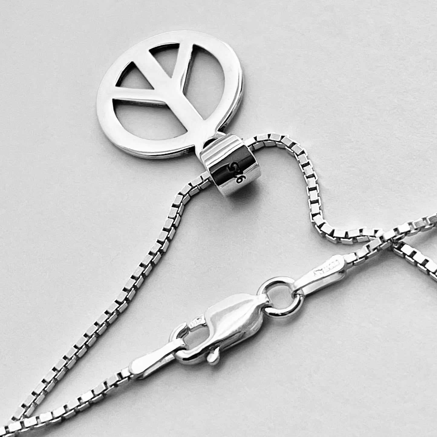 Sterling Silver Unisex Peace Necklace, Silver Necklaces, Love Chains