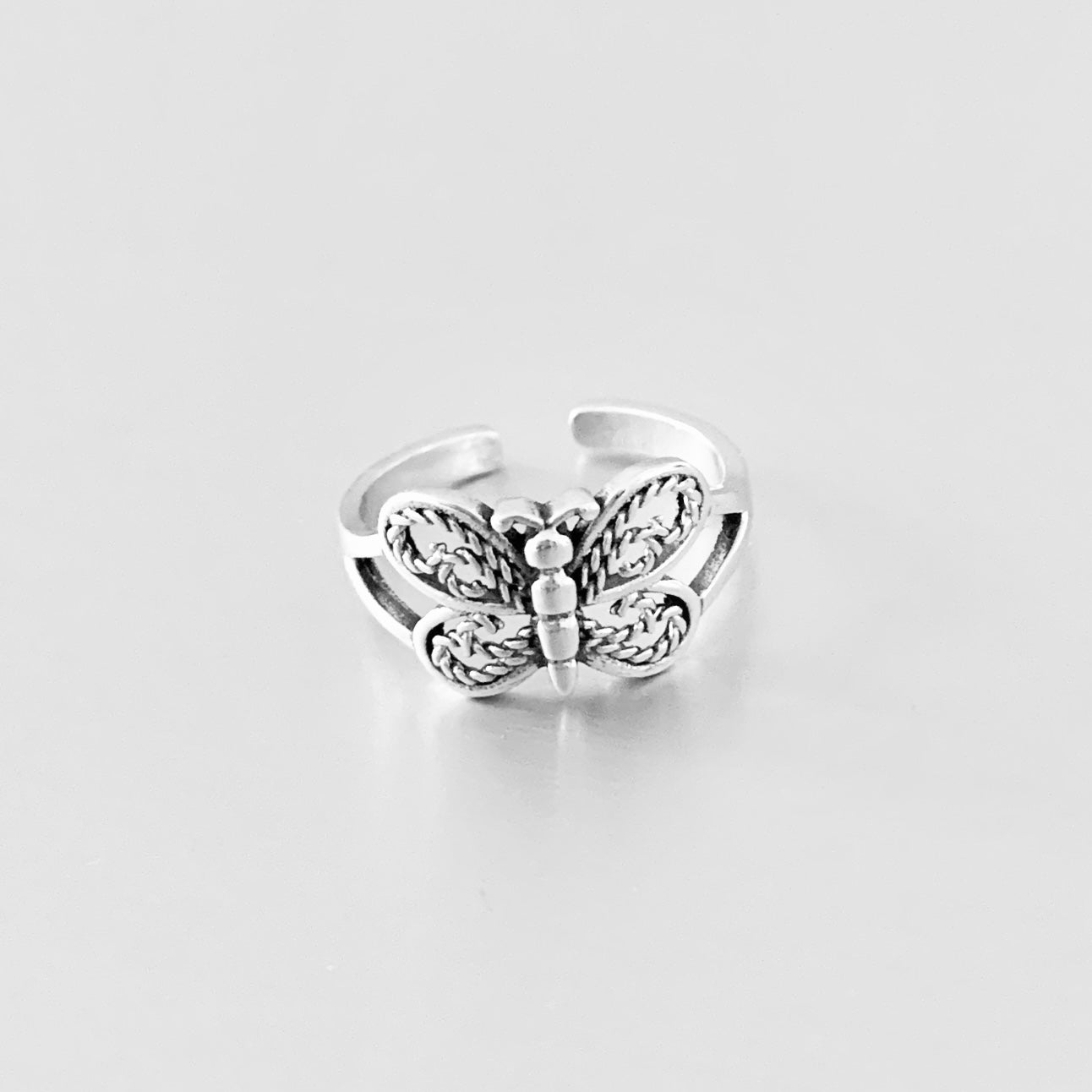 Sterling Silver Butterfly Toe Ring, Silver Rings, Spirit Bug Ring