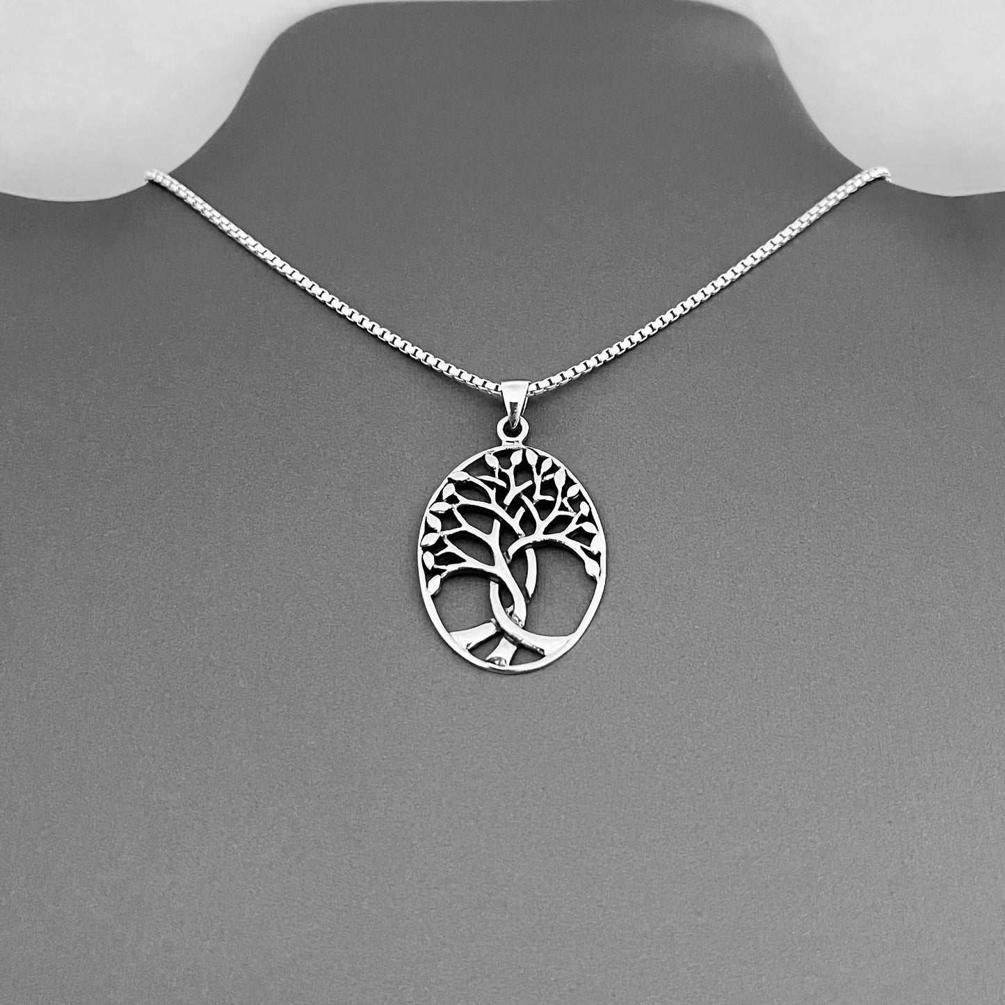 Sterling Silver Large Tree Of Life Necklace, Silver Necklaces, Fortune Necklace