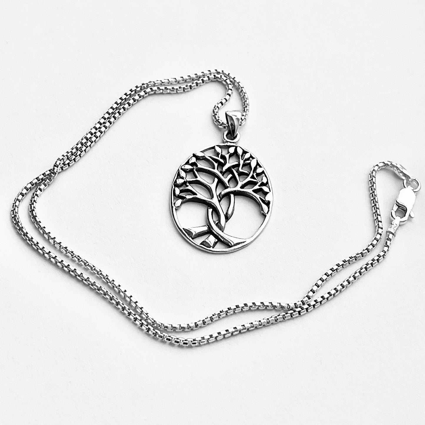 Sterling Silver Large Tree Of Life Necklace, Silver Necklaces, Fortune Necklace