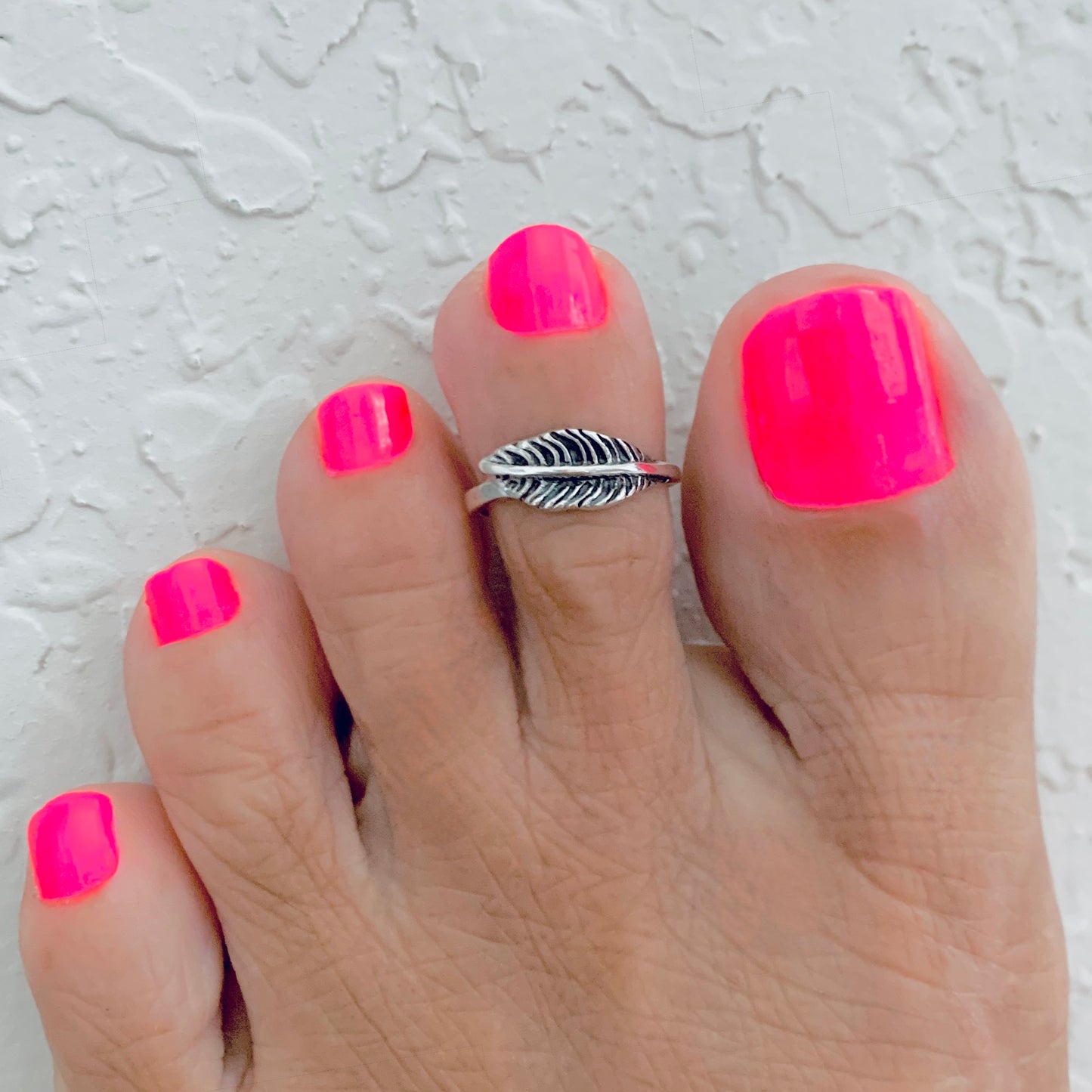 925 Sterling Silver Feather Toe Ring | Angel Wing Dainty Ring
