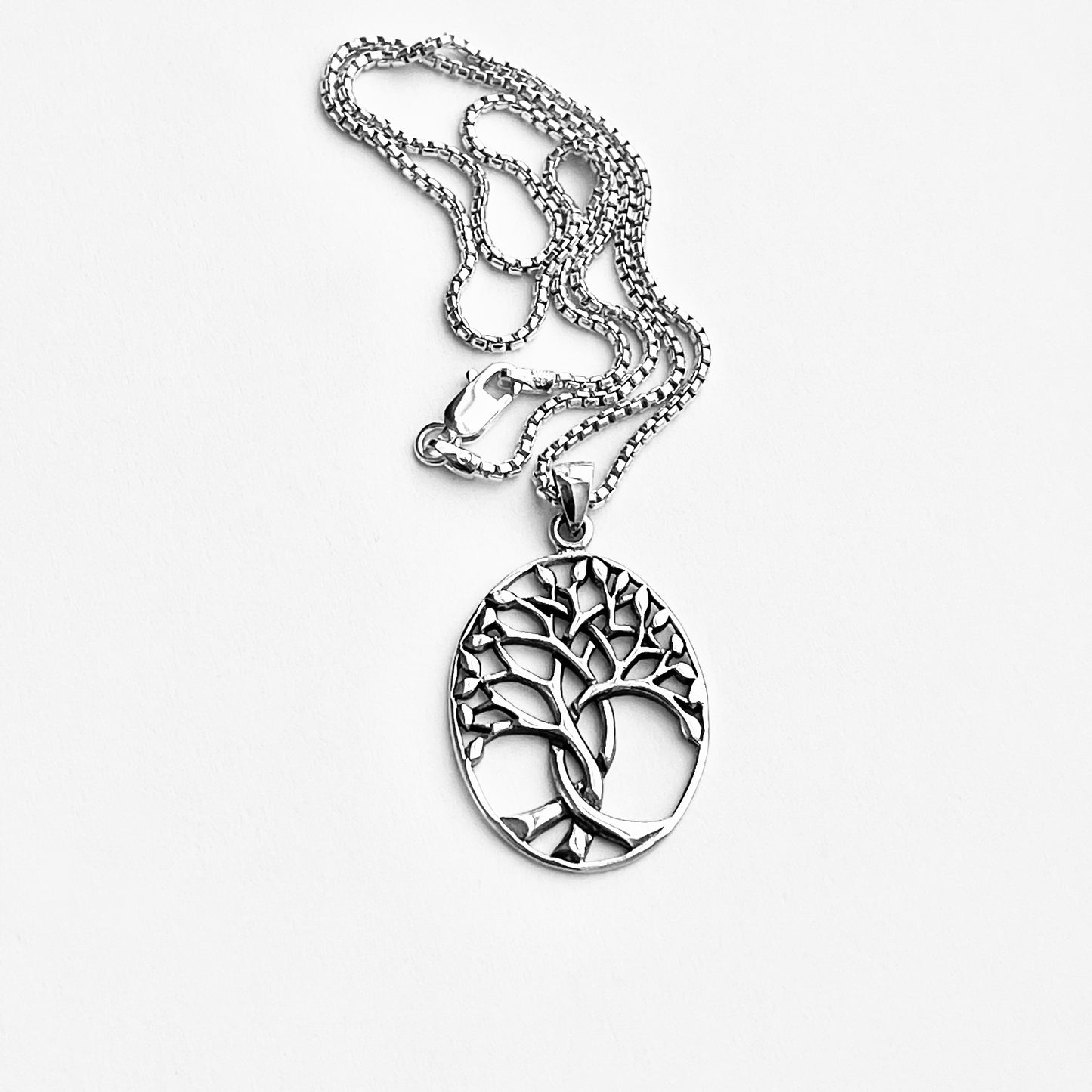 Sterling Silver Large Tree Of Life Necklace, Silver Necklaces, Fortune Necklace