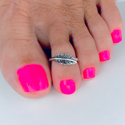 925 Sterling Silver Feather Toe Ring | Angel Wing Dainty Ring
