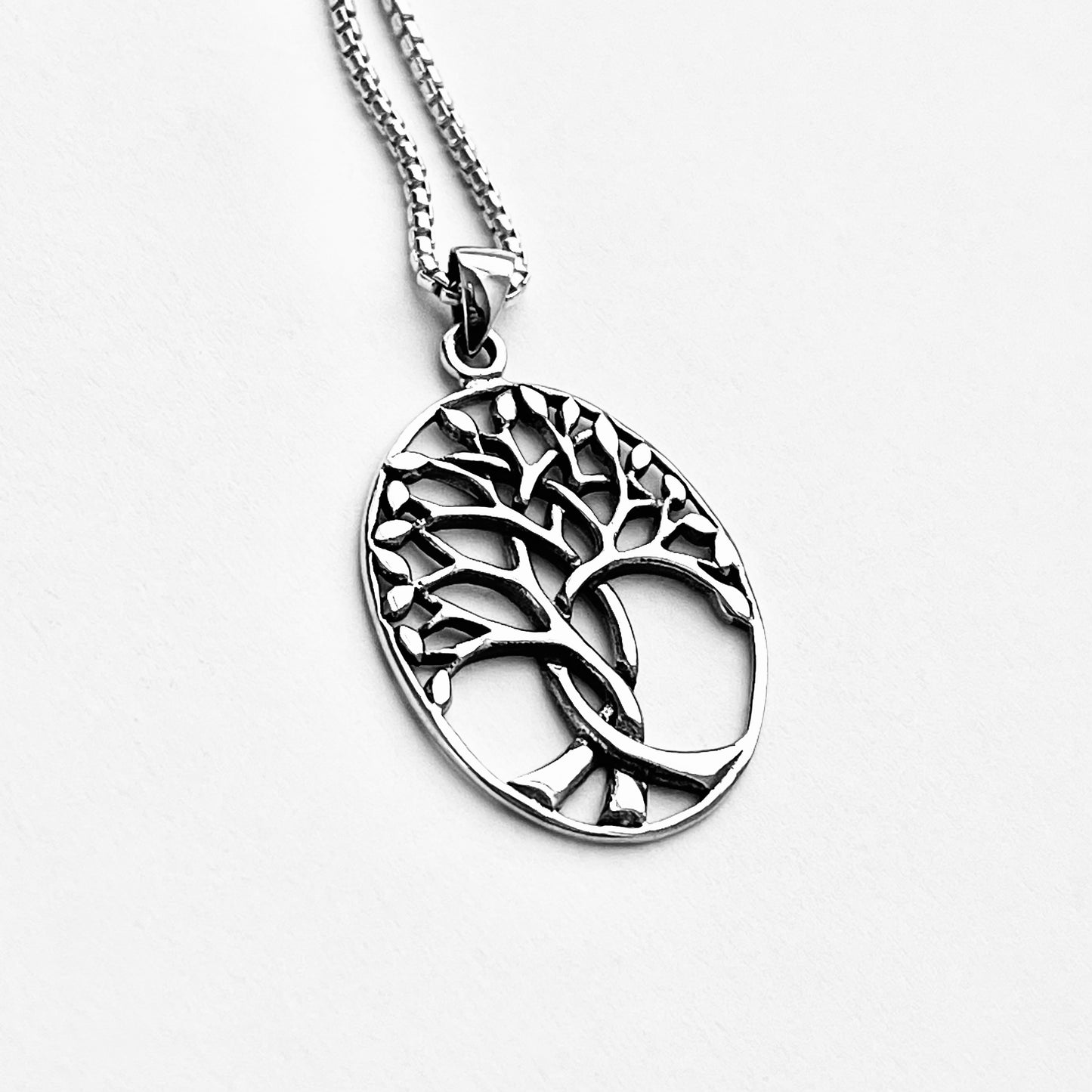 Sterling Silver Large Tree Of Life Necklace, Silver Necklaces, Fortune Necklace
