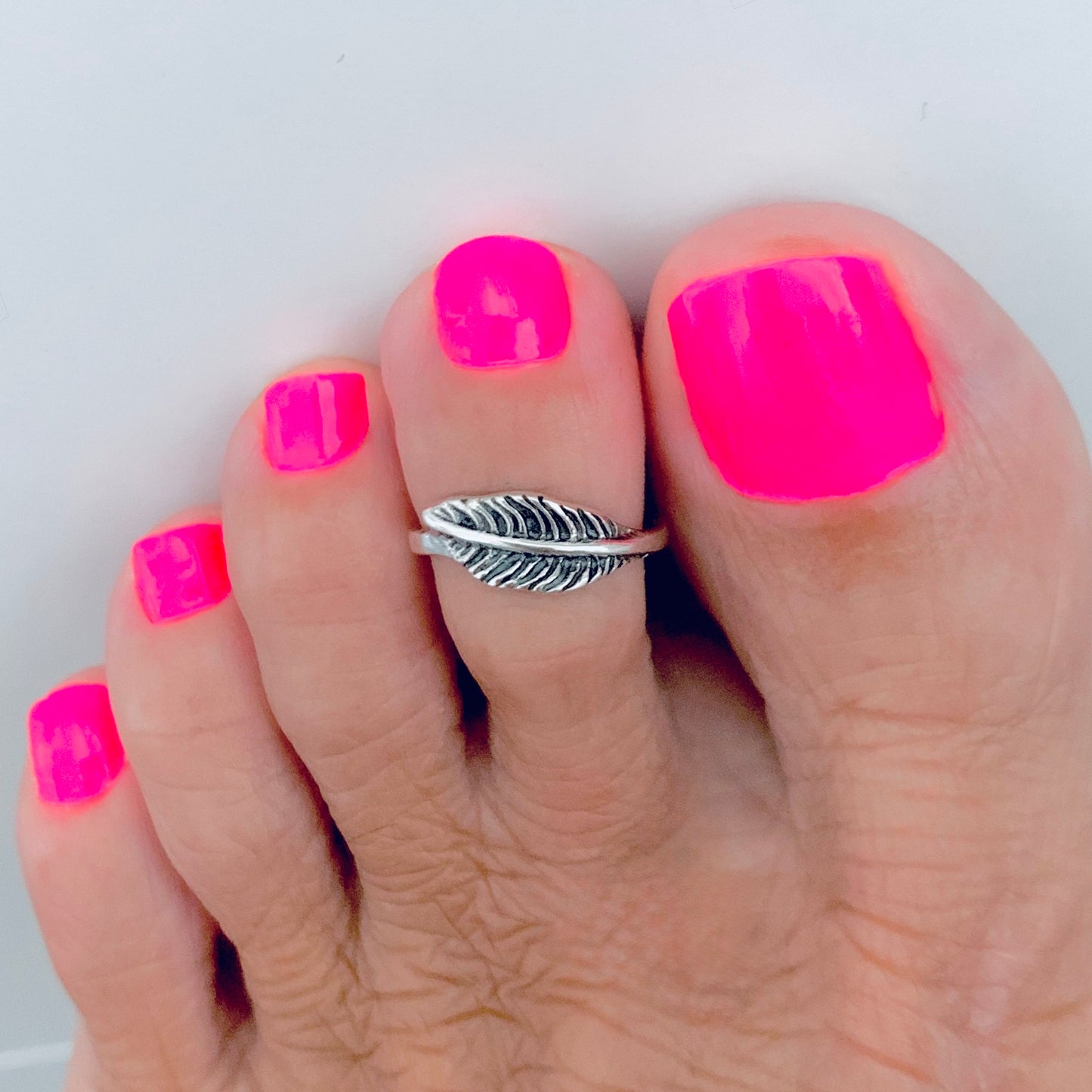 925 Sterling Silver Feather Toe Ring | Angel Wing Dainty Ring
