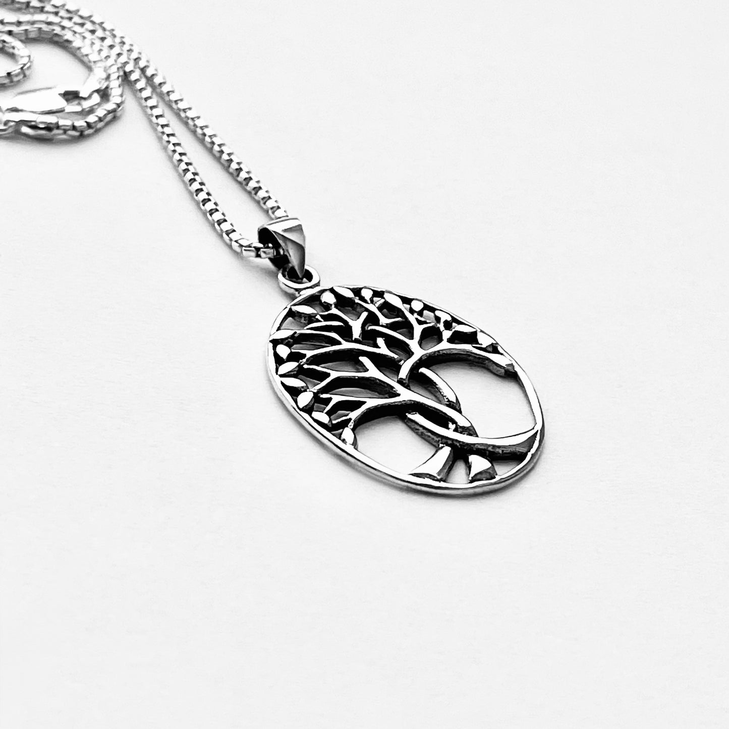 Sterling Silver Large Tree Of Life Necklace, Silver Necklaces, Fortune Necklace