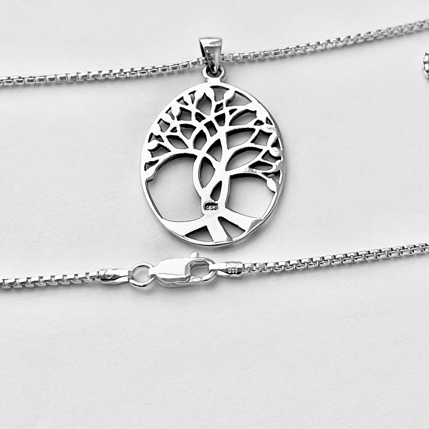 Sterling Silver Large Tree Of Life Necklace, Silver Necklaces, Fortune Necklace