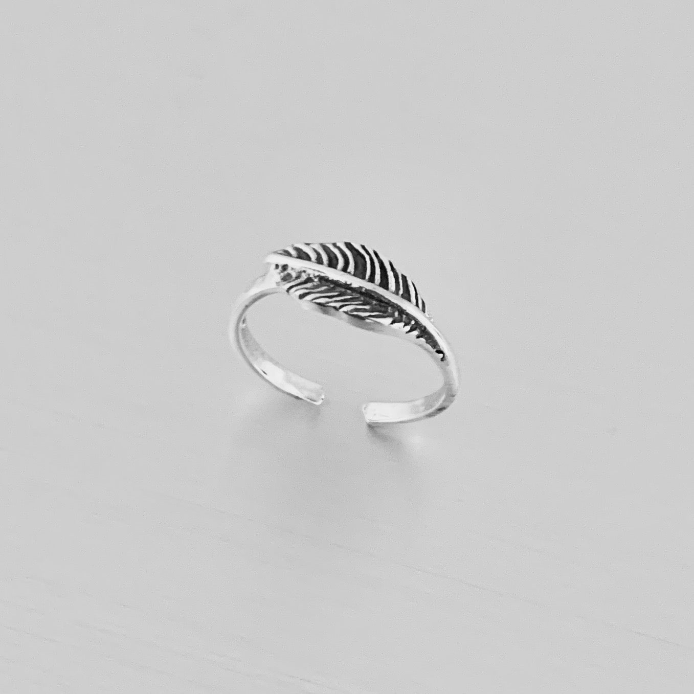 925 Sterling Silver Feather Toe Ring | Angel Wing Dainty Ring