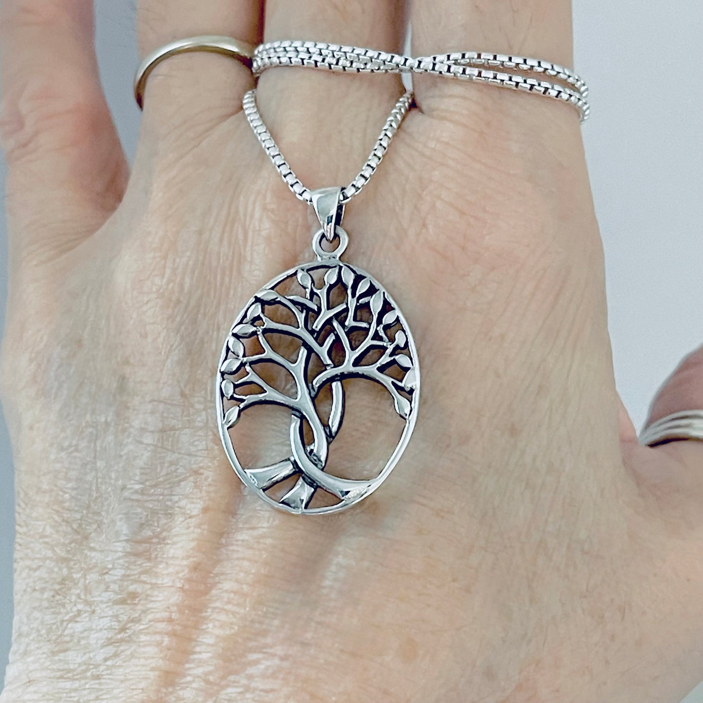 Sterling Silver Large Tree Of Life Necklace, Silver Necklaces, Fortune Necklace