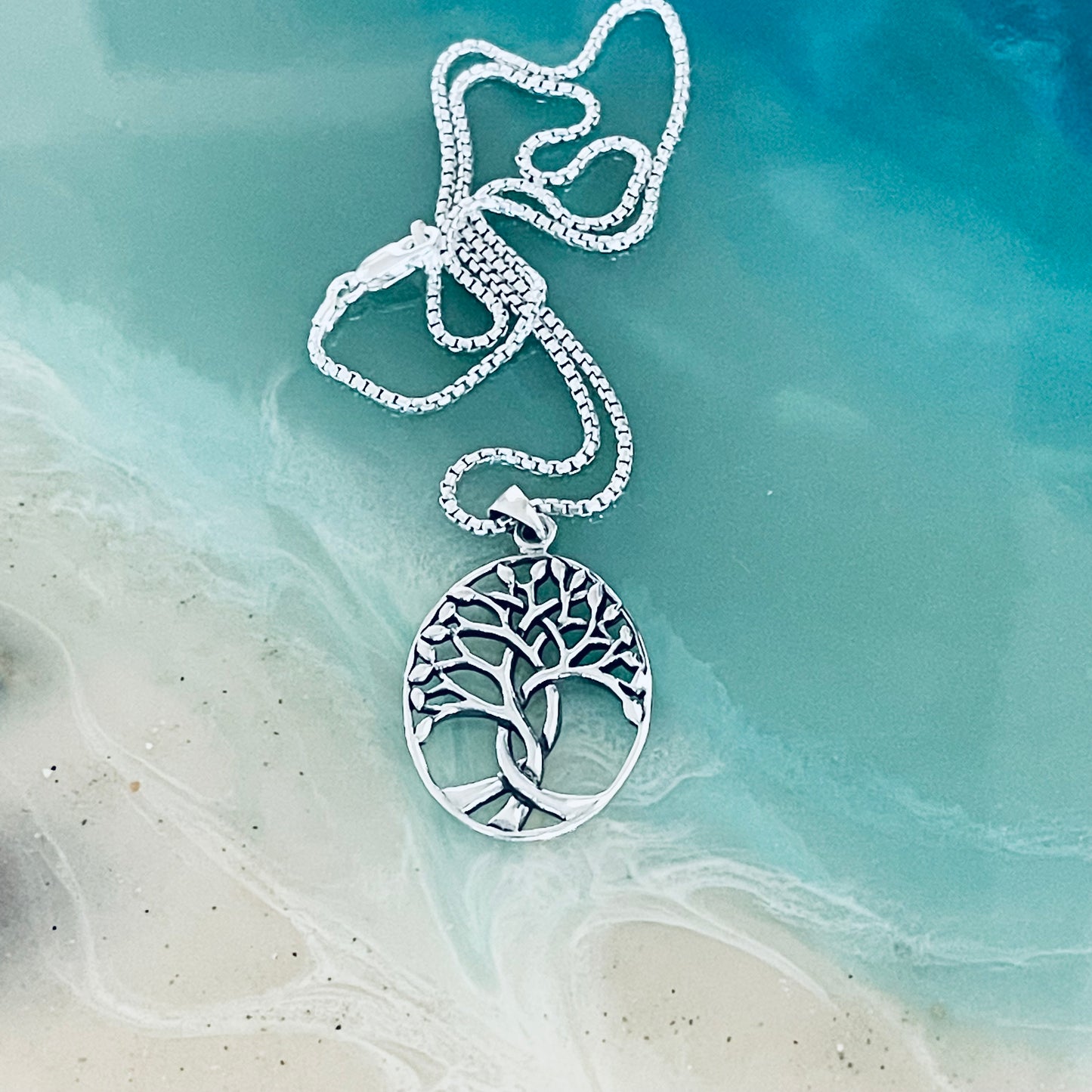 Sterling Silver Large Tree Of Life Necklace, Silver Necklaces, Fortune Necklace