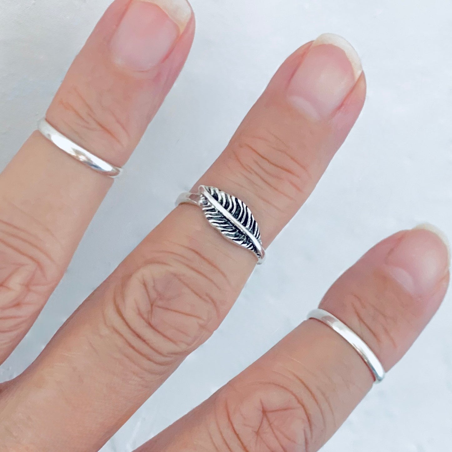 925 Sterling Silver Feather Toe Ring | Angel Wing Dainty Ring