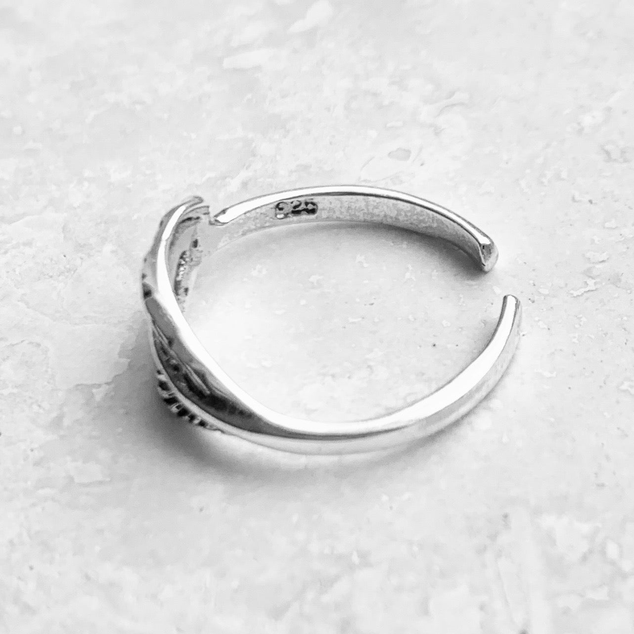 925 Sterling Silver Feather Toe Ring | Angel Wing Dainty Ring