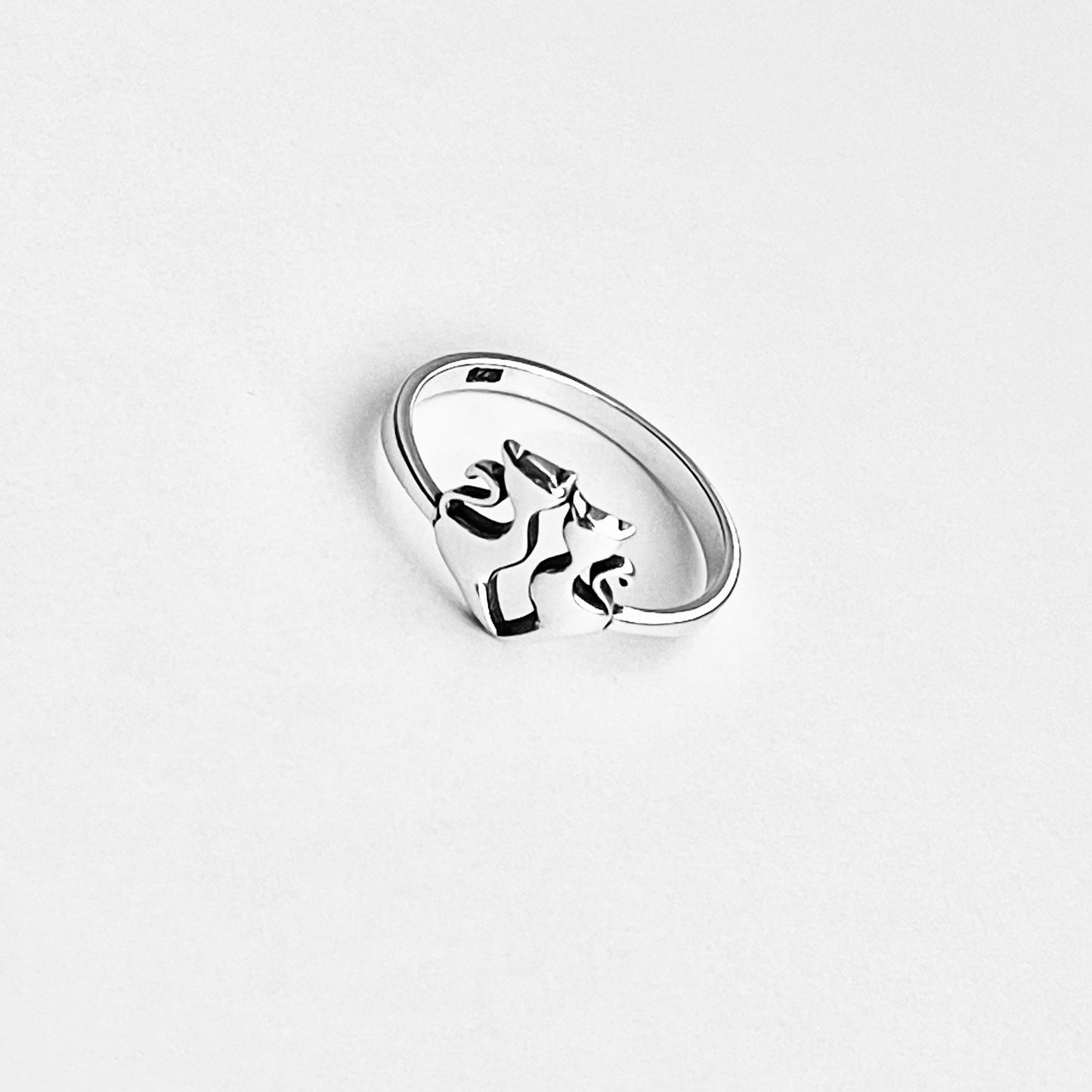 925 Sterling Silver Cat and Kitten Ring – Pet Animal Jewelry, Kitty Cats