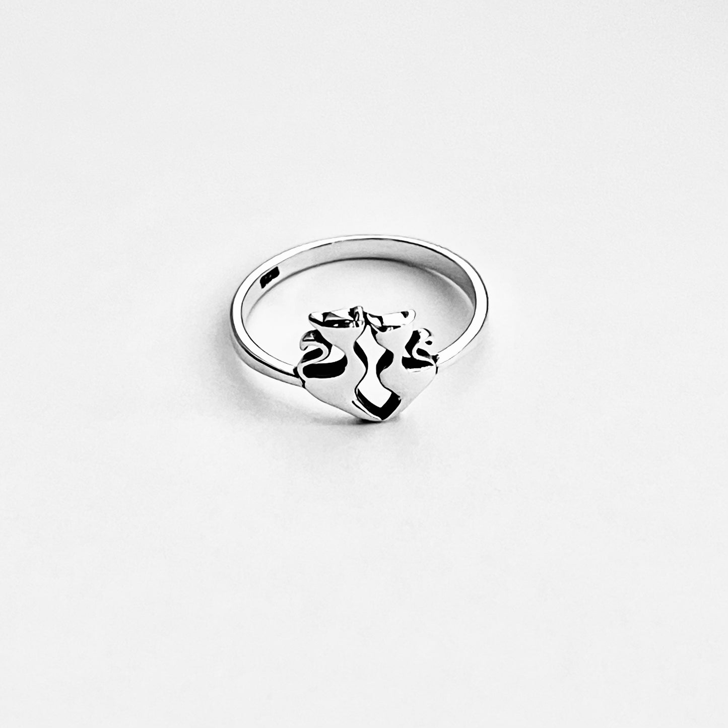 925 Sterling Silver Cat and Kitten Ring – Pet Animal Jewelry, Kitty Cats
