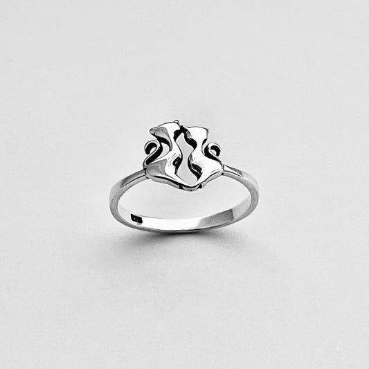 Sterling Silver Couples Cat Ring, Kittens Ring, Silver Rings, Kitty Ring, Animal Ring