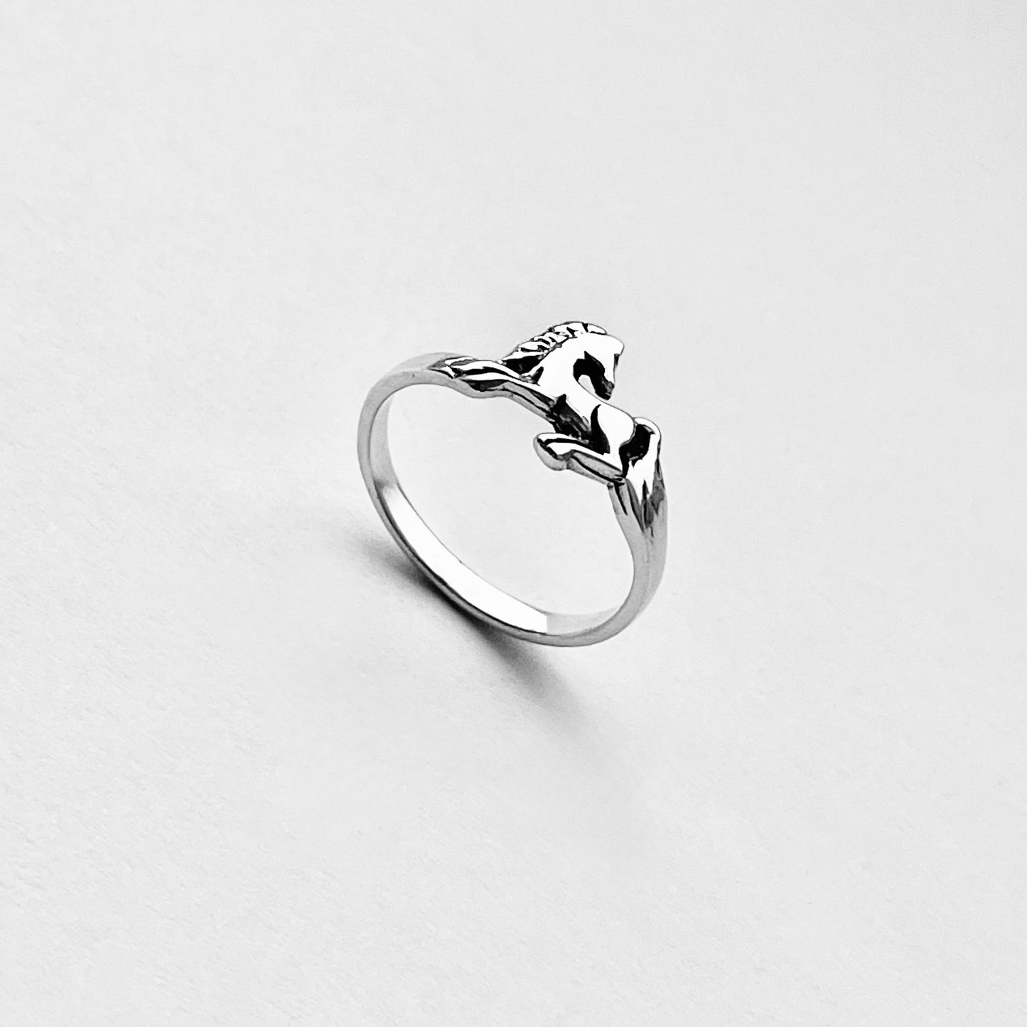 Sterling Silver Horse Ring, Dainty Animal Pony Silver Rings