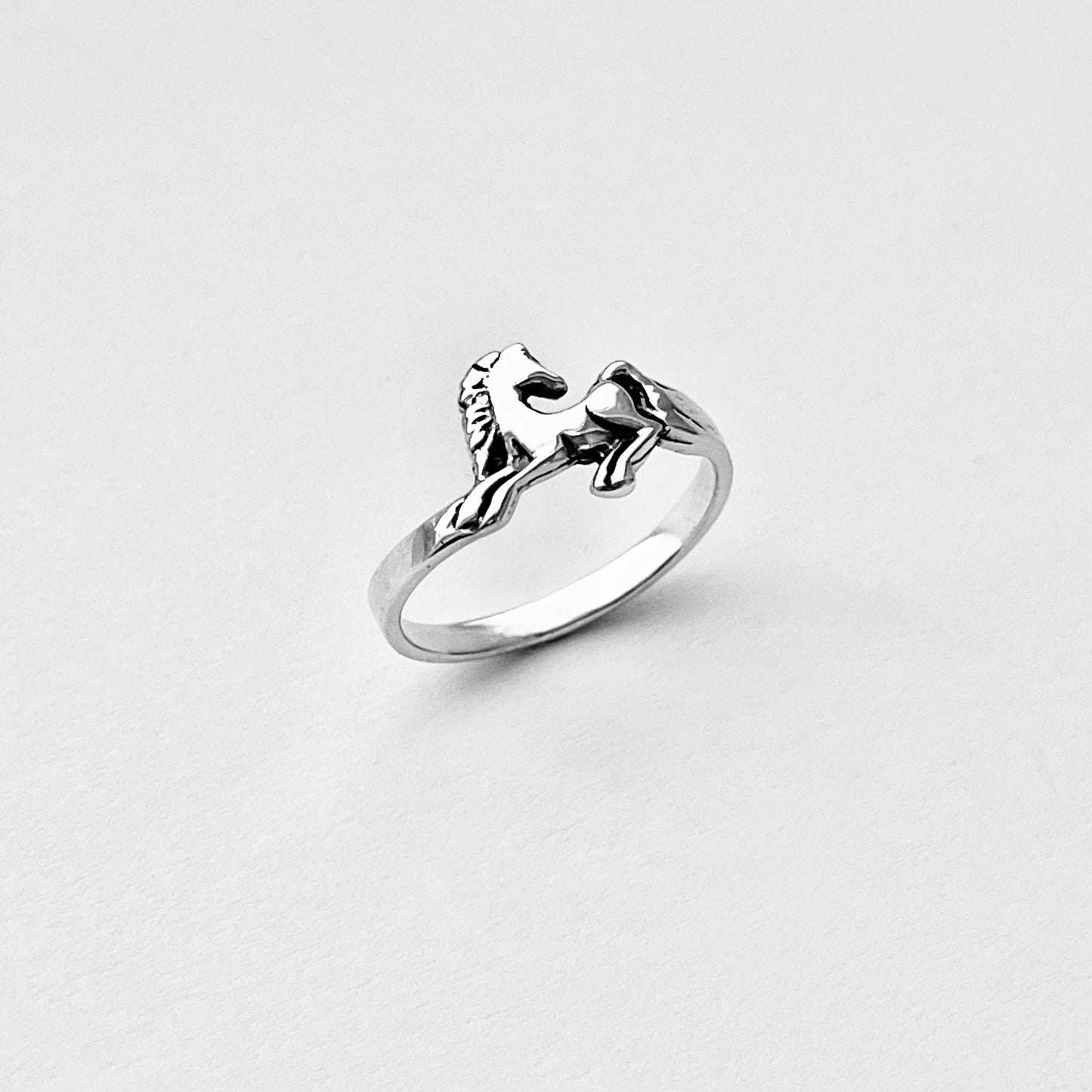 Sterling Silver Horse Ring, Dainty Animal Pony Silver Rings