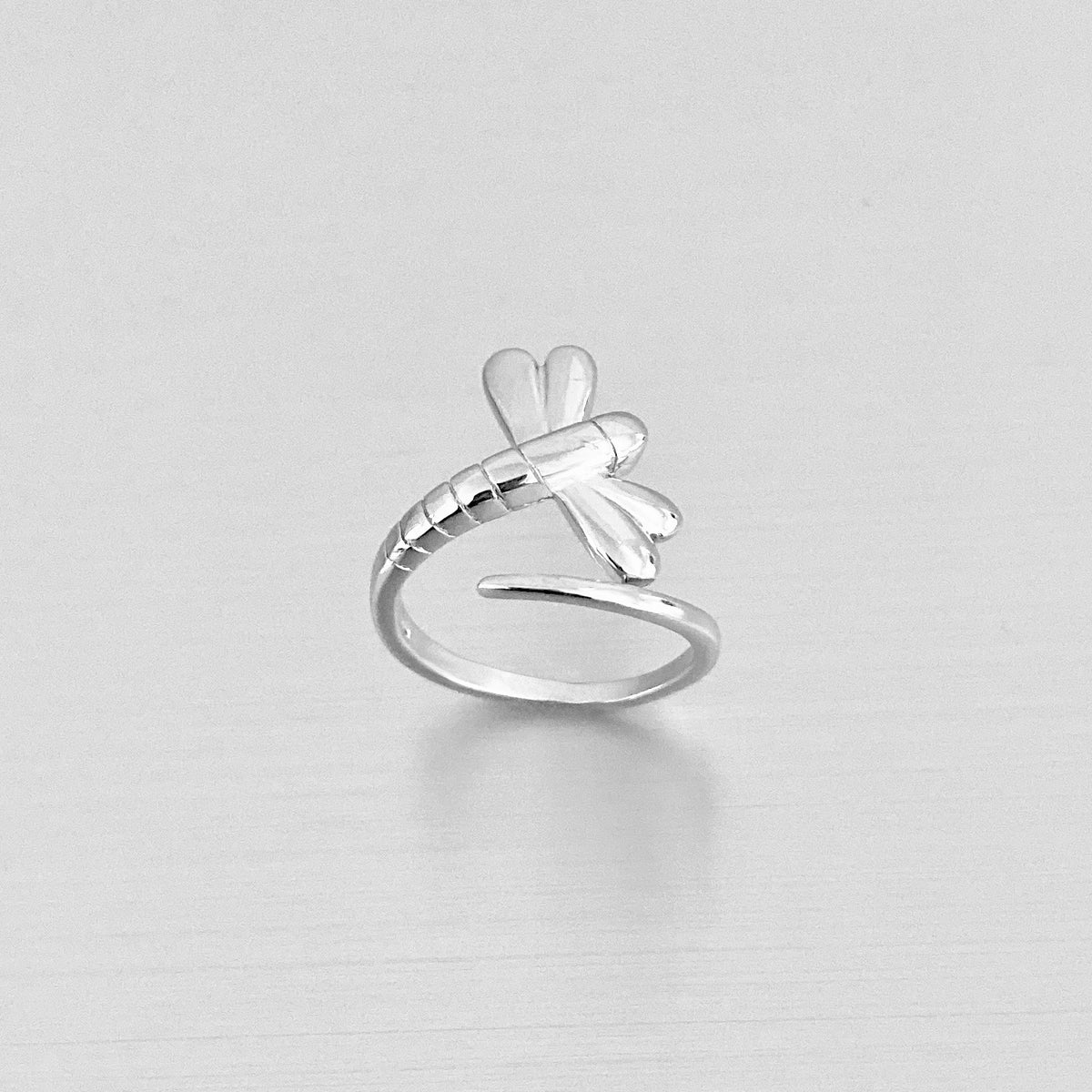 925 Sterling Silver Wraparound Dragonfly Ring | Statement Spirit Insect Bug Silver Rings
