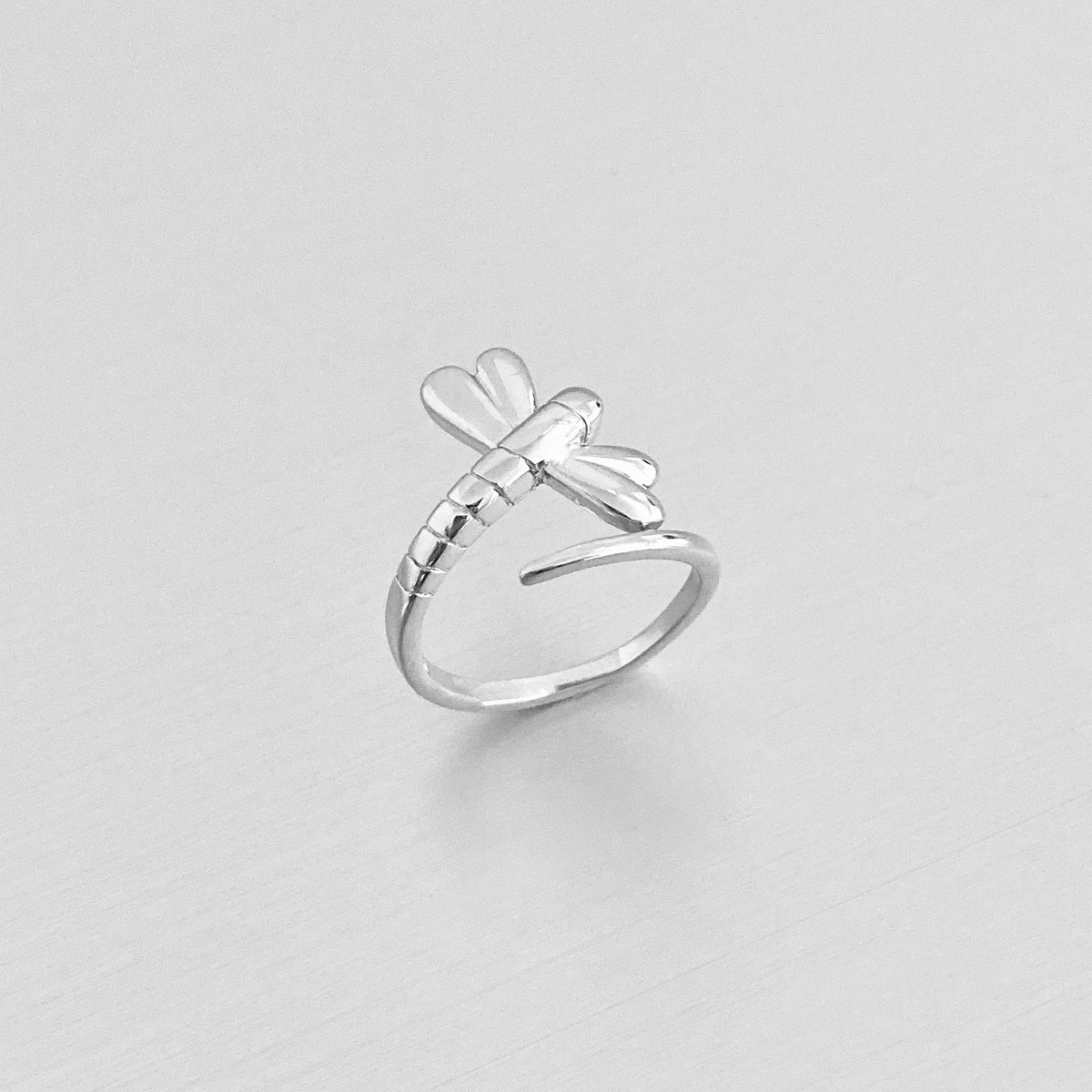 925 Sterling Silver Wraparound Dragonfly Ring | Statement Spirit Insect Bug Silver Rings