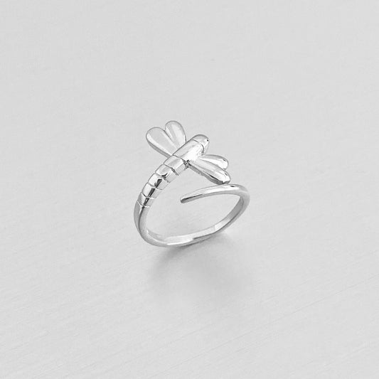925 Sterling Silver Wraparound Dragonfly Ring | Statement Spirit Insect Bug Silver Rings