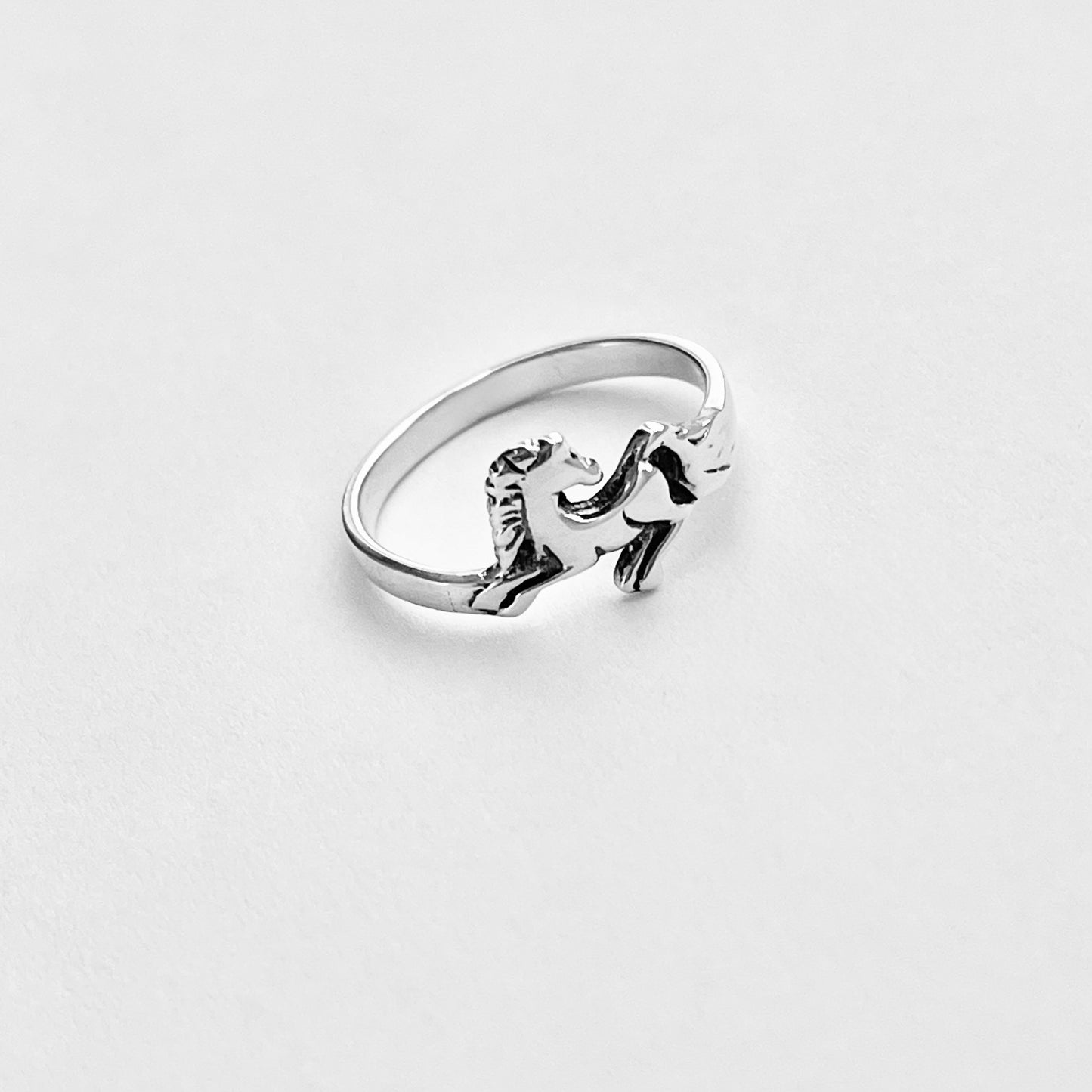 Sterling Silver Horse Ring, Dainty Animal Pony Silver Rings