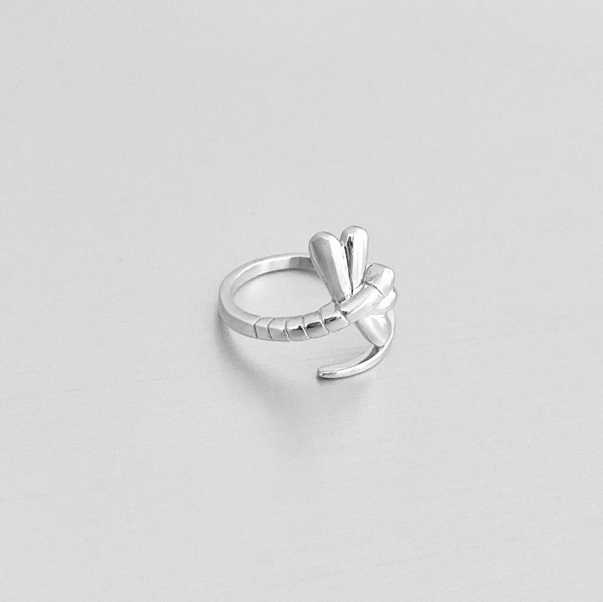 925 Sterling Silver Wraparound Dragonfly Ring | Statement Spirit Insect Bug Silver Rings