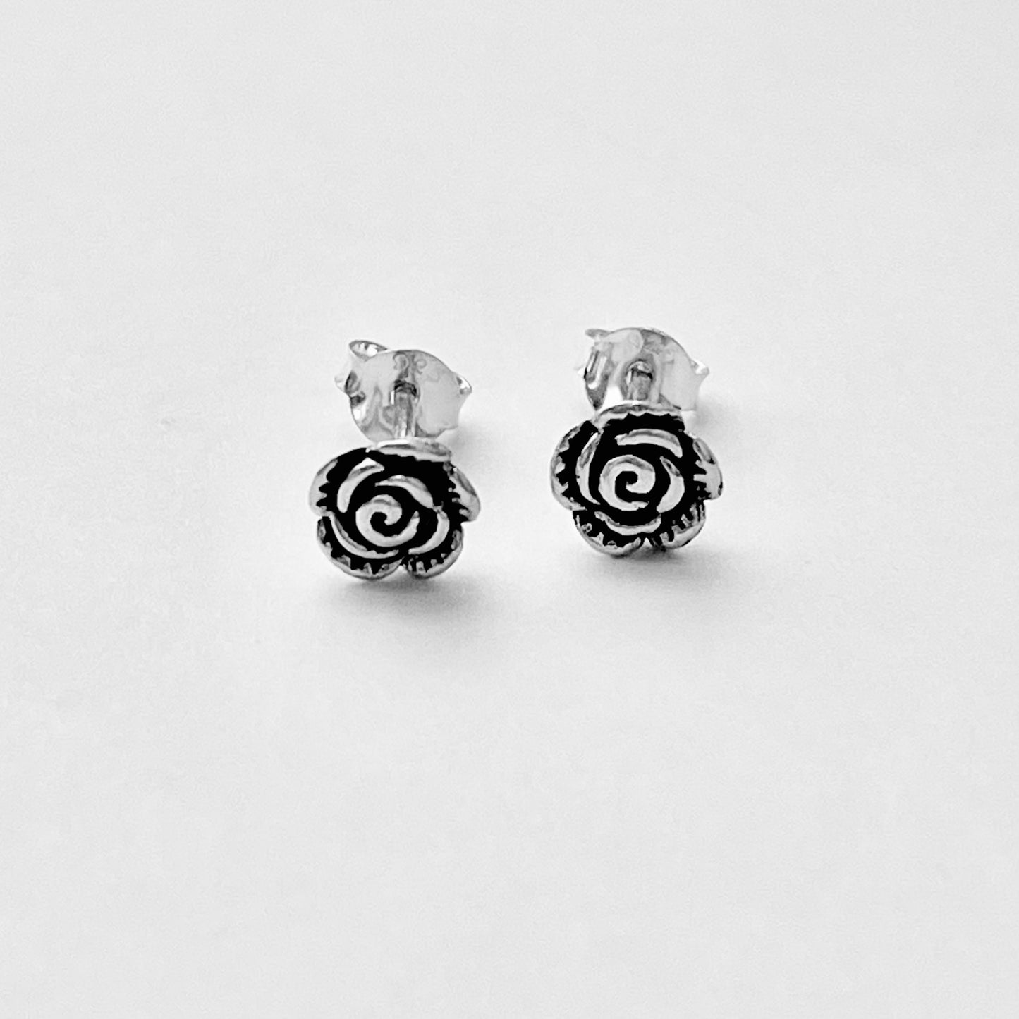 Sterling Silver Rose Stud Earrings, Flower Earring, Love Roses, Floral Jewelry
