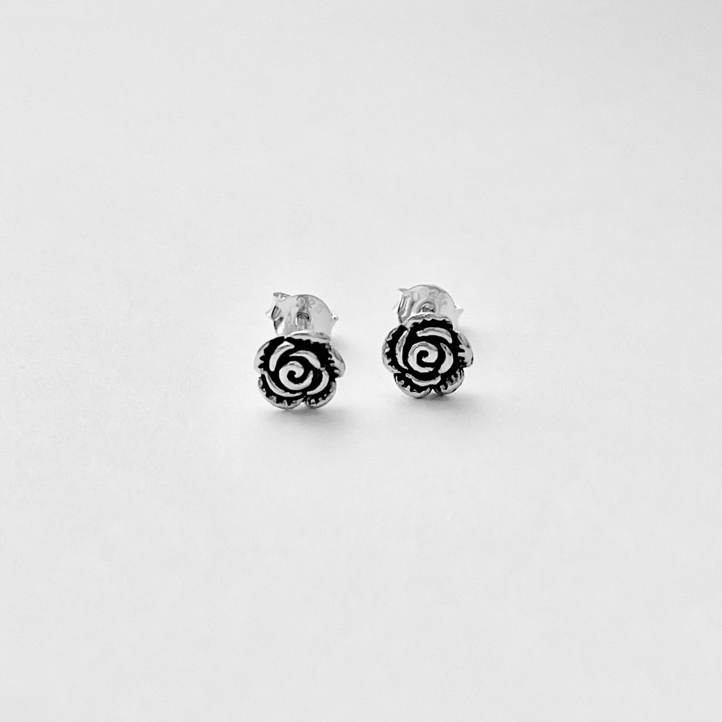 Sterling Silver Rose Stud Earrings, Flower Earring, Love Roses, Floral Jewelry