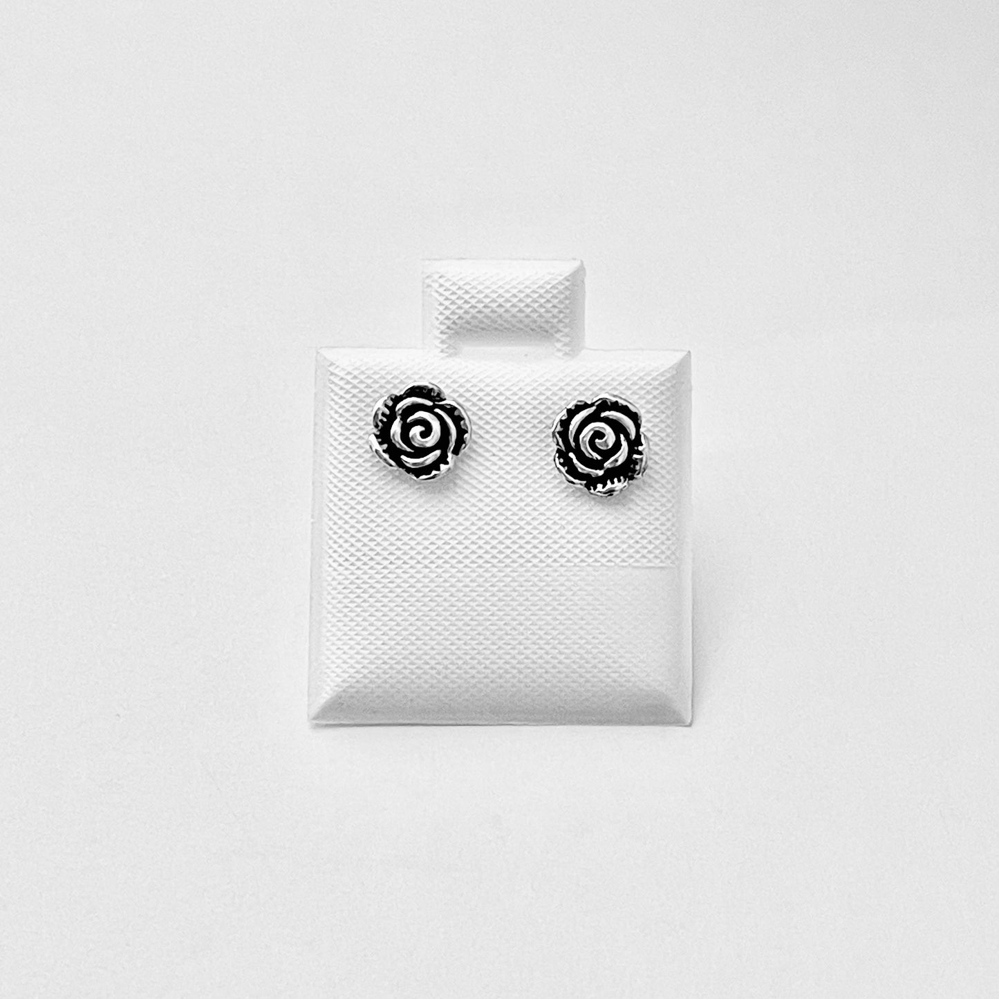 Sterling Silver Rose Stud Earrings, Flower Earring, Love Roses, Floral Jewelry