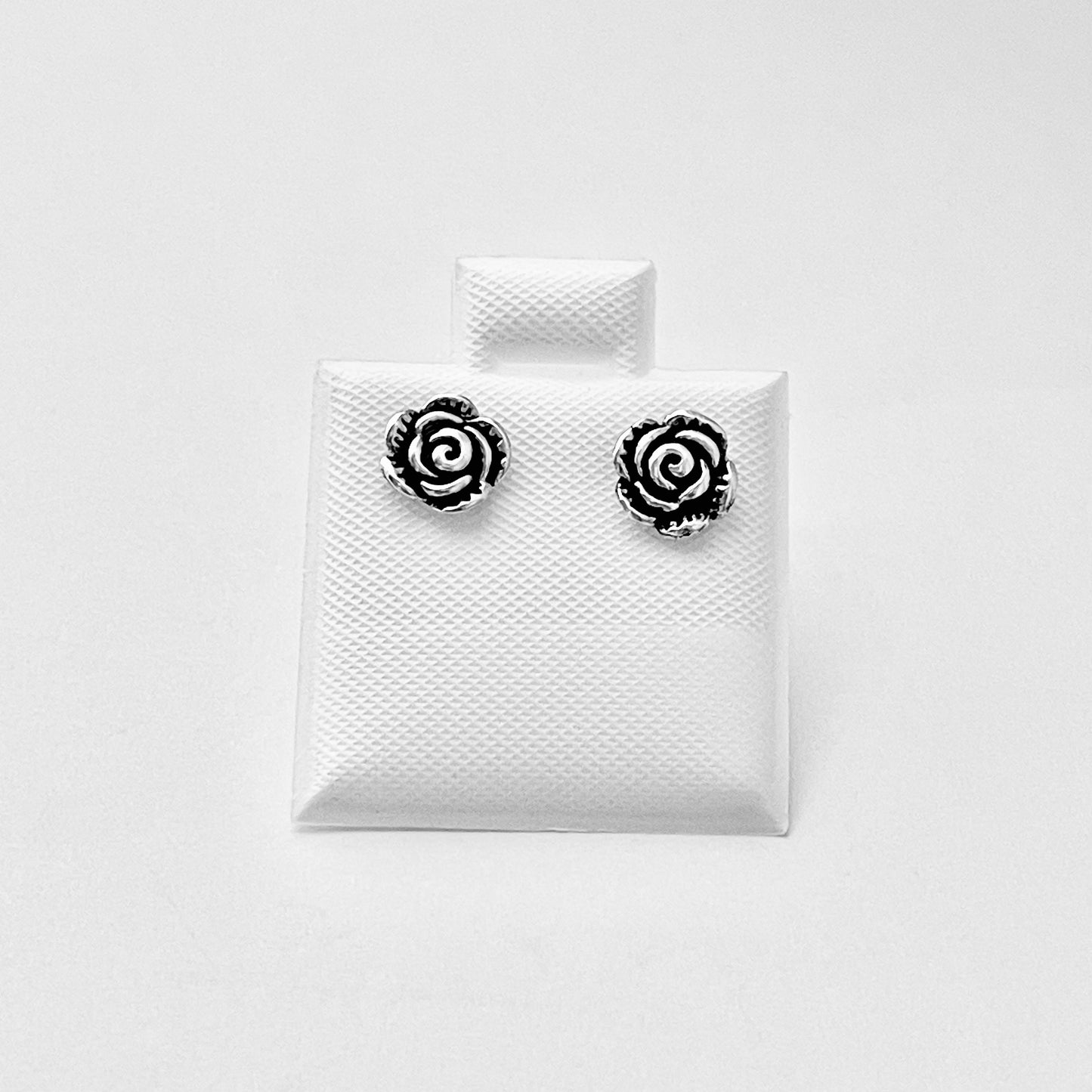 Sterling Silver Rose Stud Earrings, Flower Earring, Love Roses, Floral Jewelry