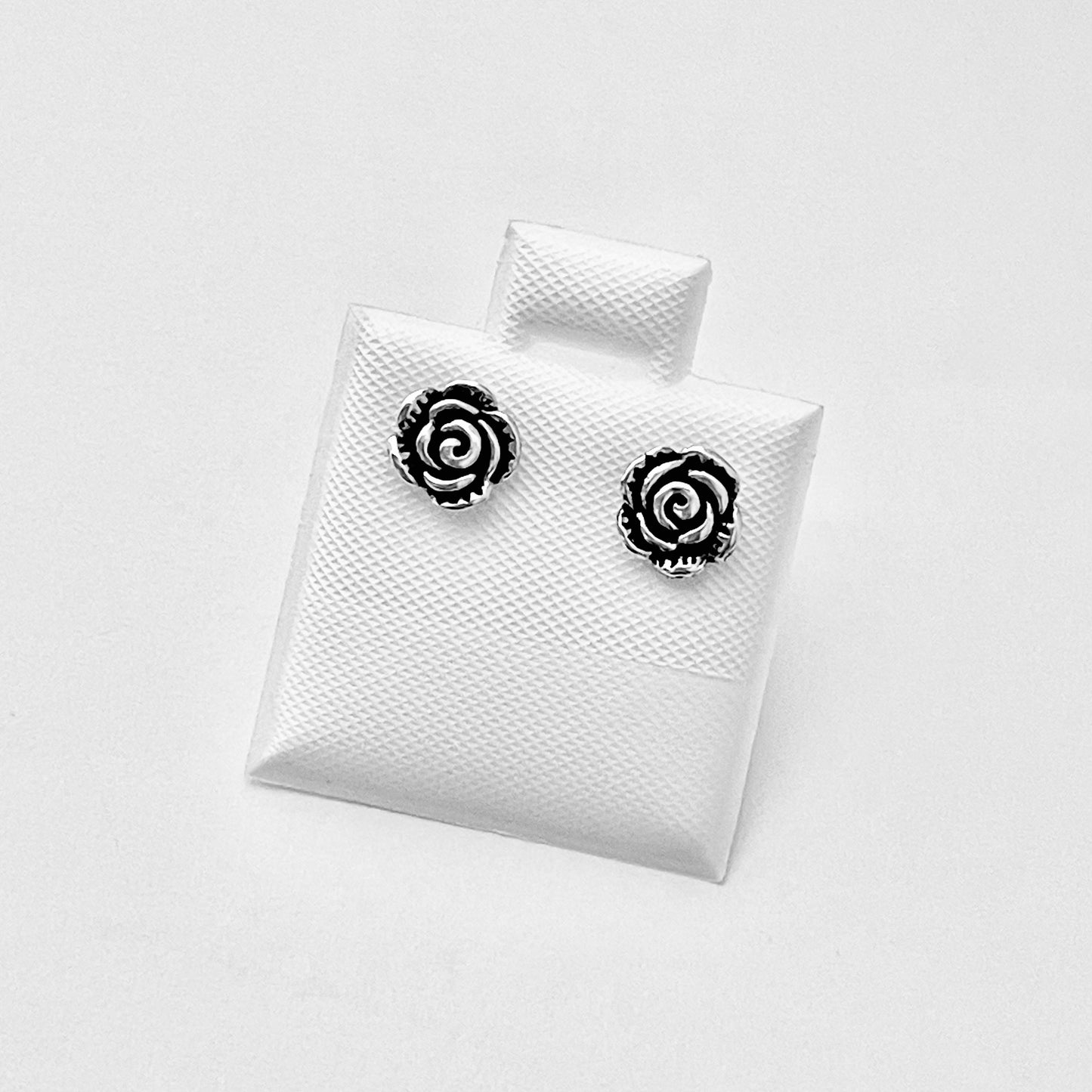Sterling Silver Rose Stud Earrings, Flower Earring, Love Roses, Floral Jewelry