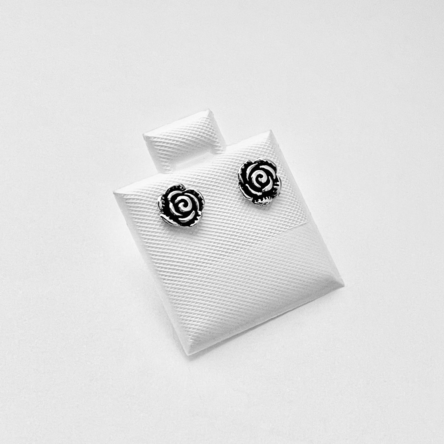 Sterling Silver Rose Stud Earrings, Flower Earring, Love Roses, Floral Jewelry