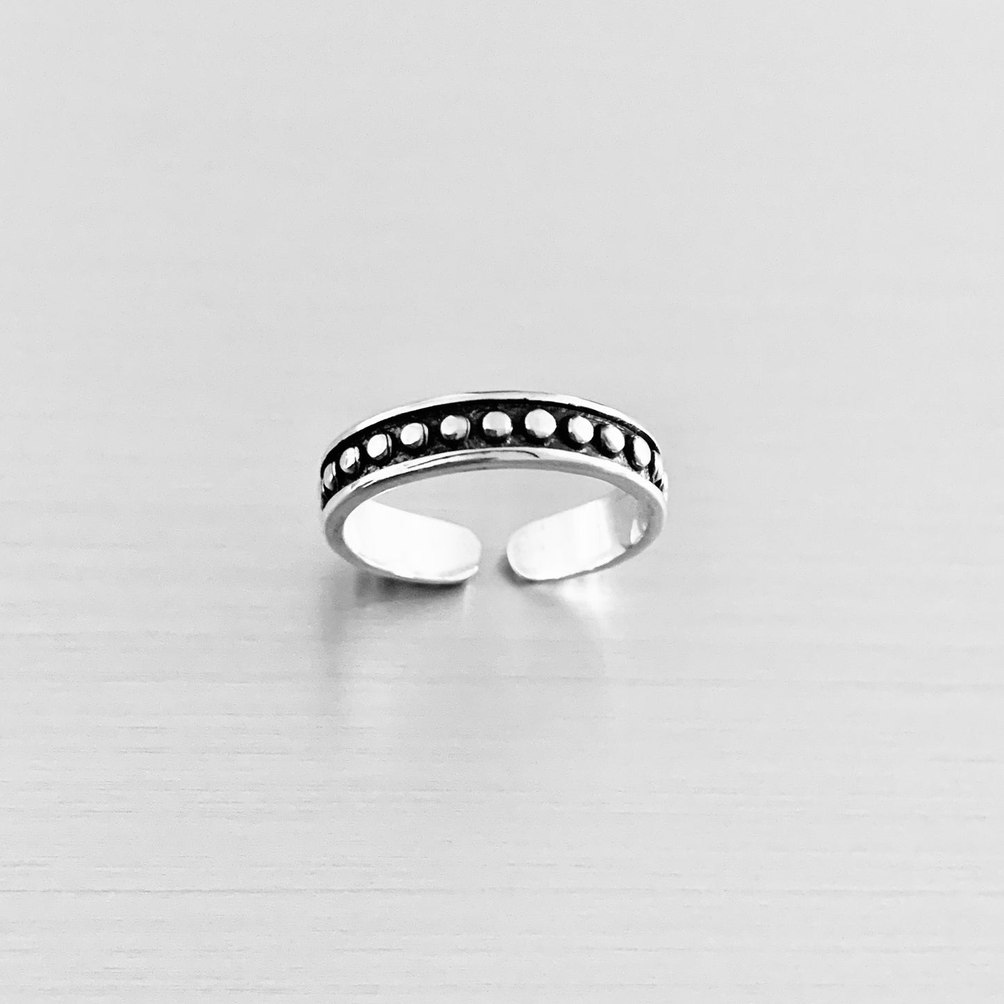 925 Sterling Silver Eternity Beads Band Toe Ring | Dainty Bali Style Dots Silver Rings