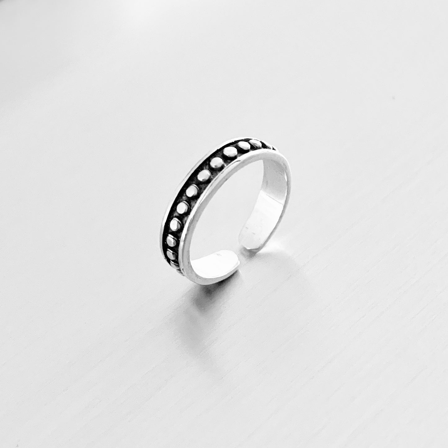 925 Sterling Silver Eternity Beads Band Toe Ring | Dainty Bali Style Dots Silver Rings