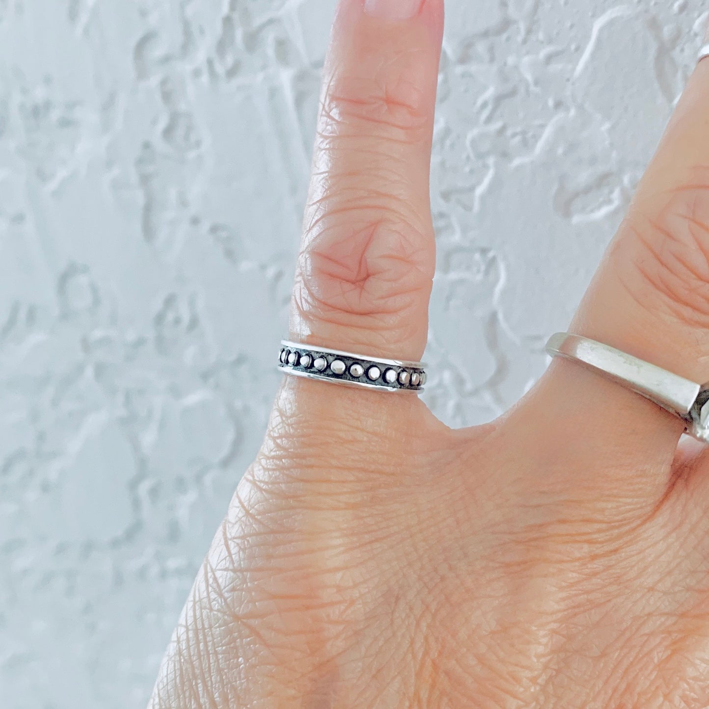 925 Sterling Silver Eternity Beads Band Toe Ring | Dainty Bali Style Dots Silver Rings