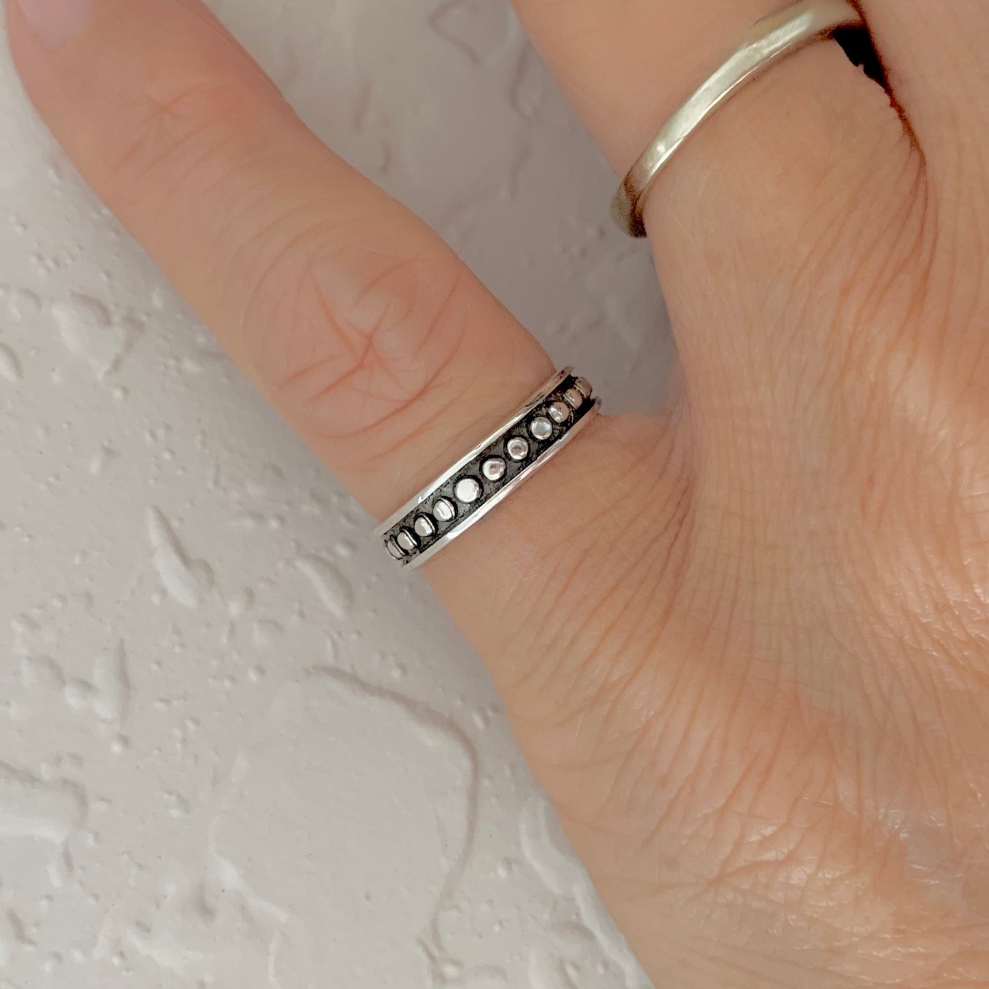 925 Sterling Silver Eternity Beads Band Toe Ring | Dainty Bali Style Dots Silver Rings
