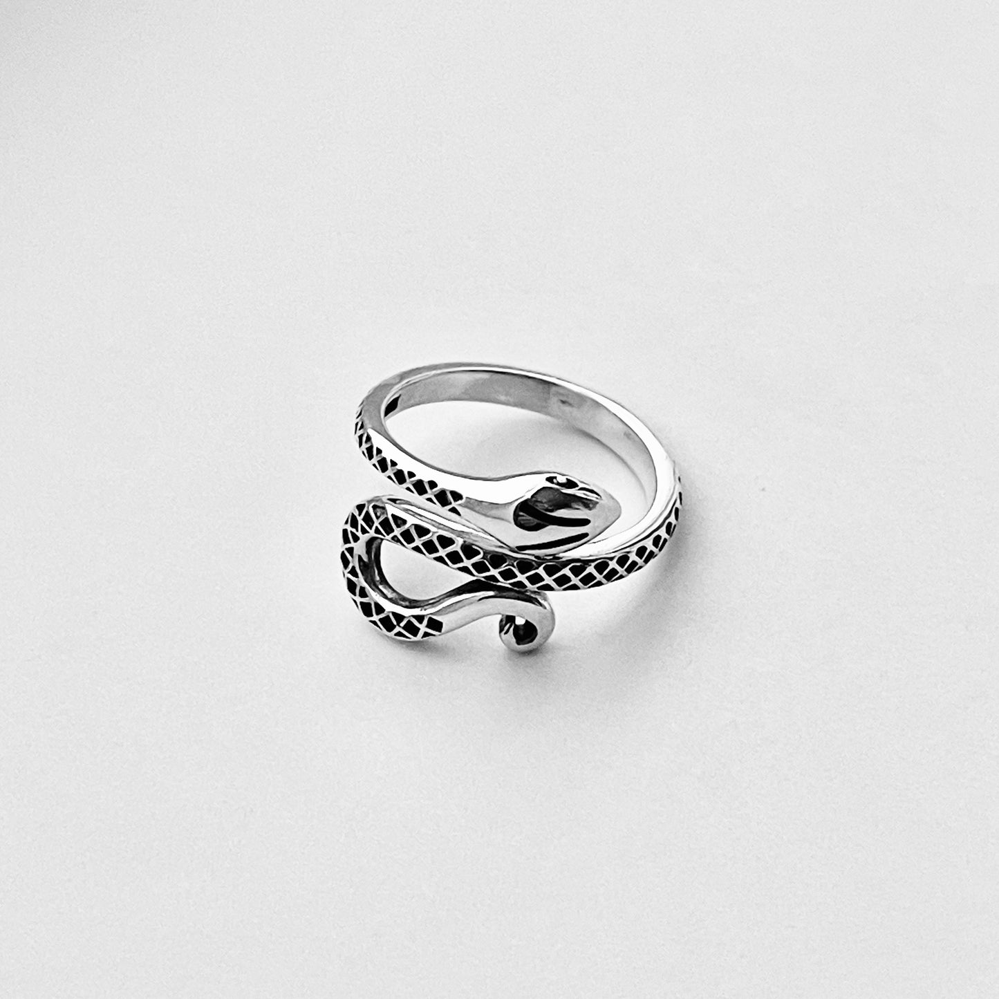 Sterling Silver Snake Ring, Reptile Silver Rings, Animal Ring