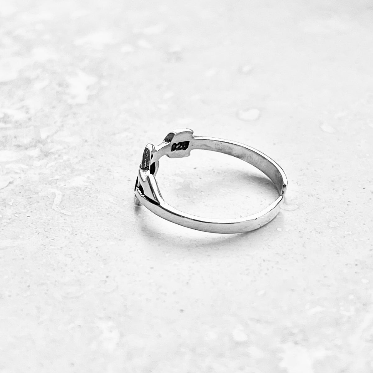 925 Sterling Silver Arrow Through Heart Toe Ring | Dainty Bow and Arrows Love Silver Rings