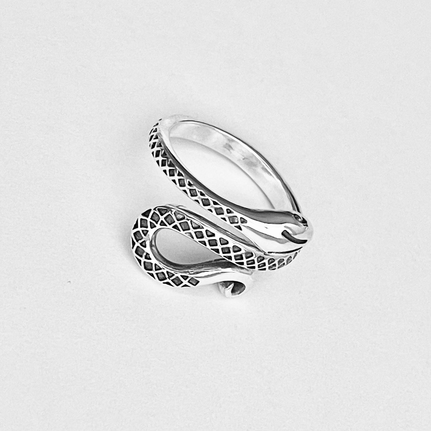 Sterling Silver Snake Ring, Reptile Silver Rings, Animal Ring