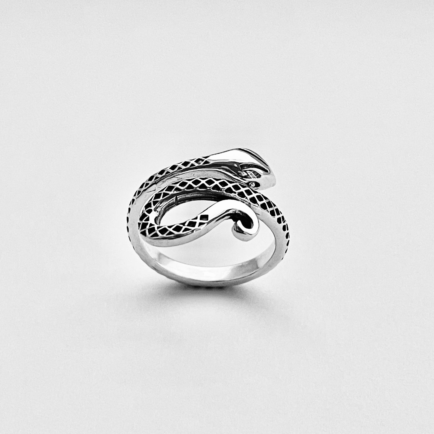 Sterling Silver Snake Ring, Reptile Silver Rings, Animal Ring